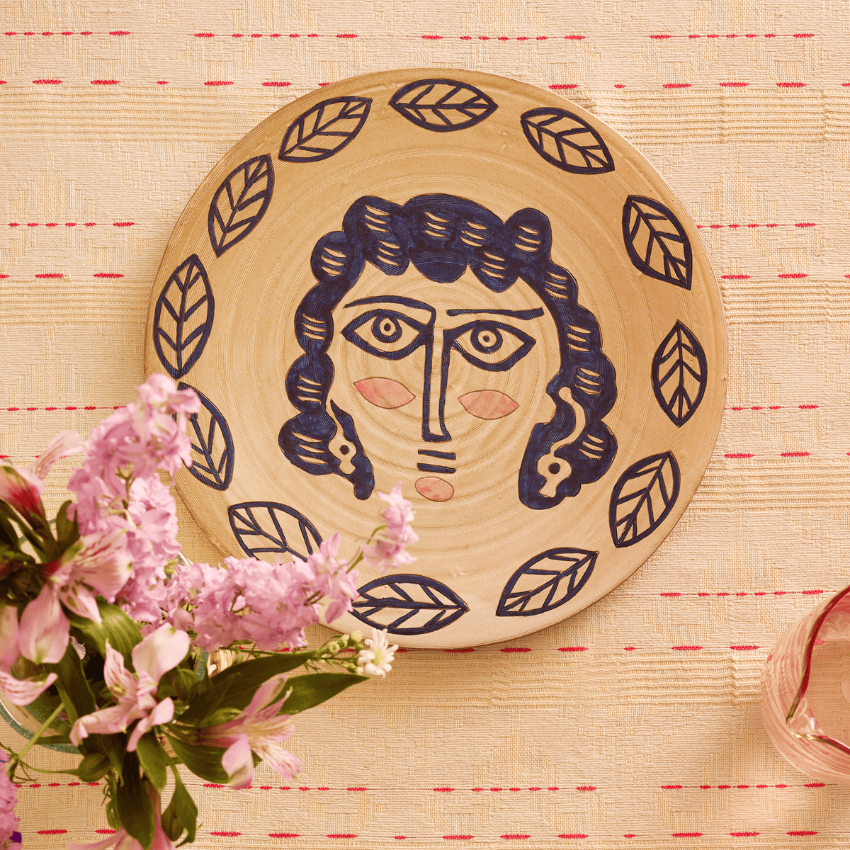 Damiana Hand-Painted Fayoum Pottery Platter
