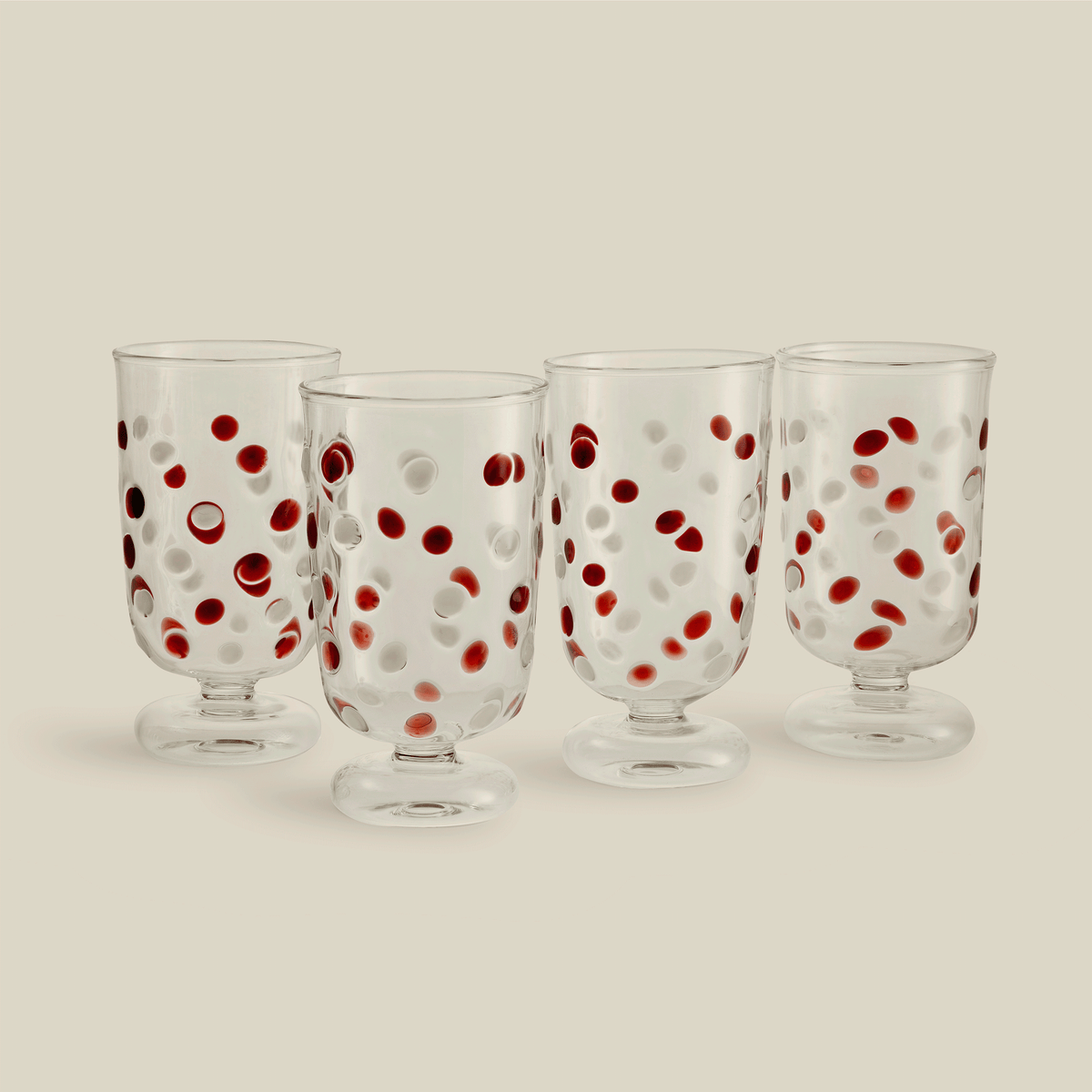 Dotty Hand-Blown Glass Goblet (Set Of 4)