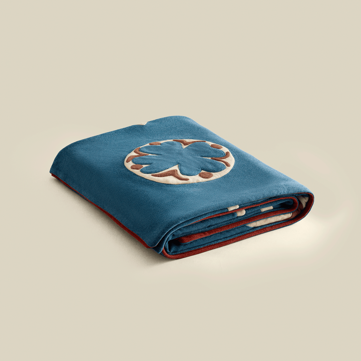Rosetta Brushed Cotton Winter Blanket Blue