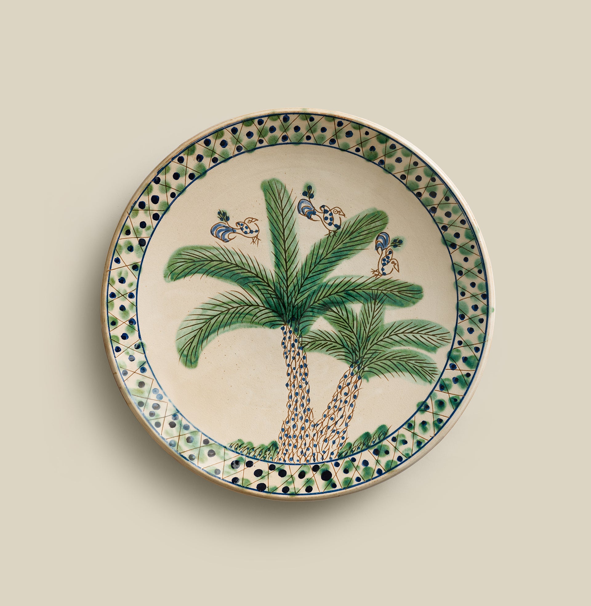 Chatter Hand-Painted Fayoum Pottery Serving Platter