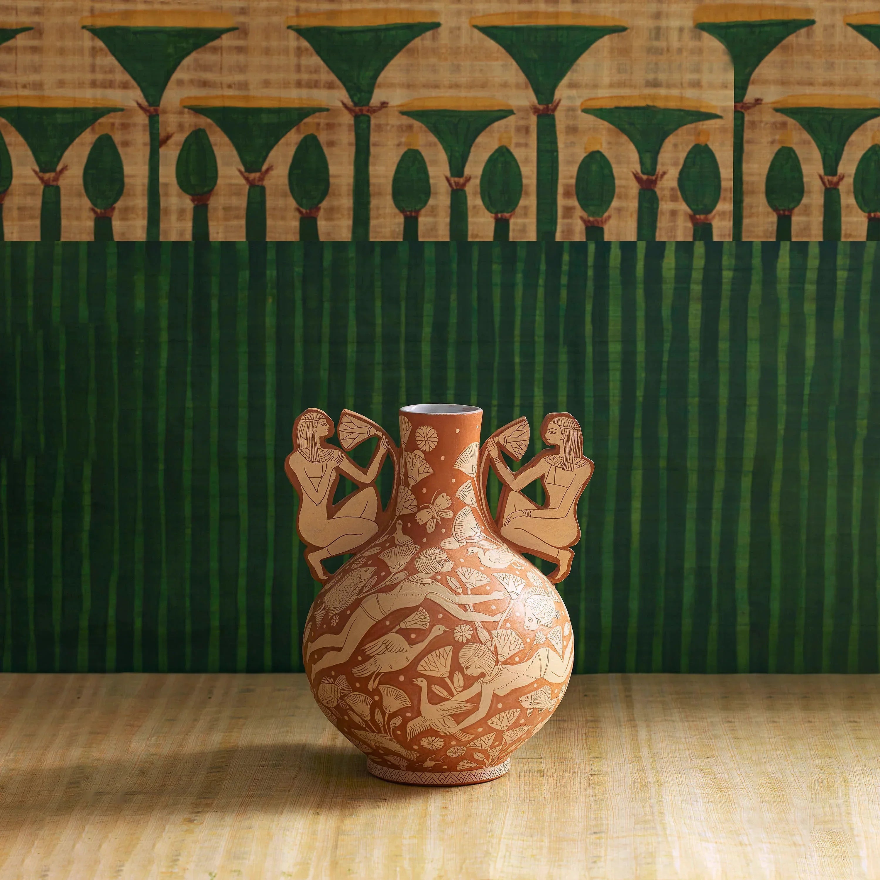 Ladies holding Lotus Vase
