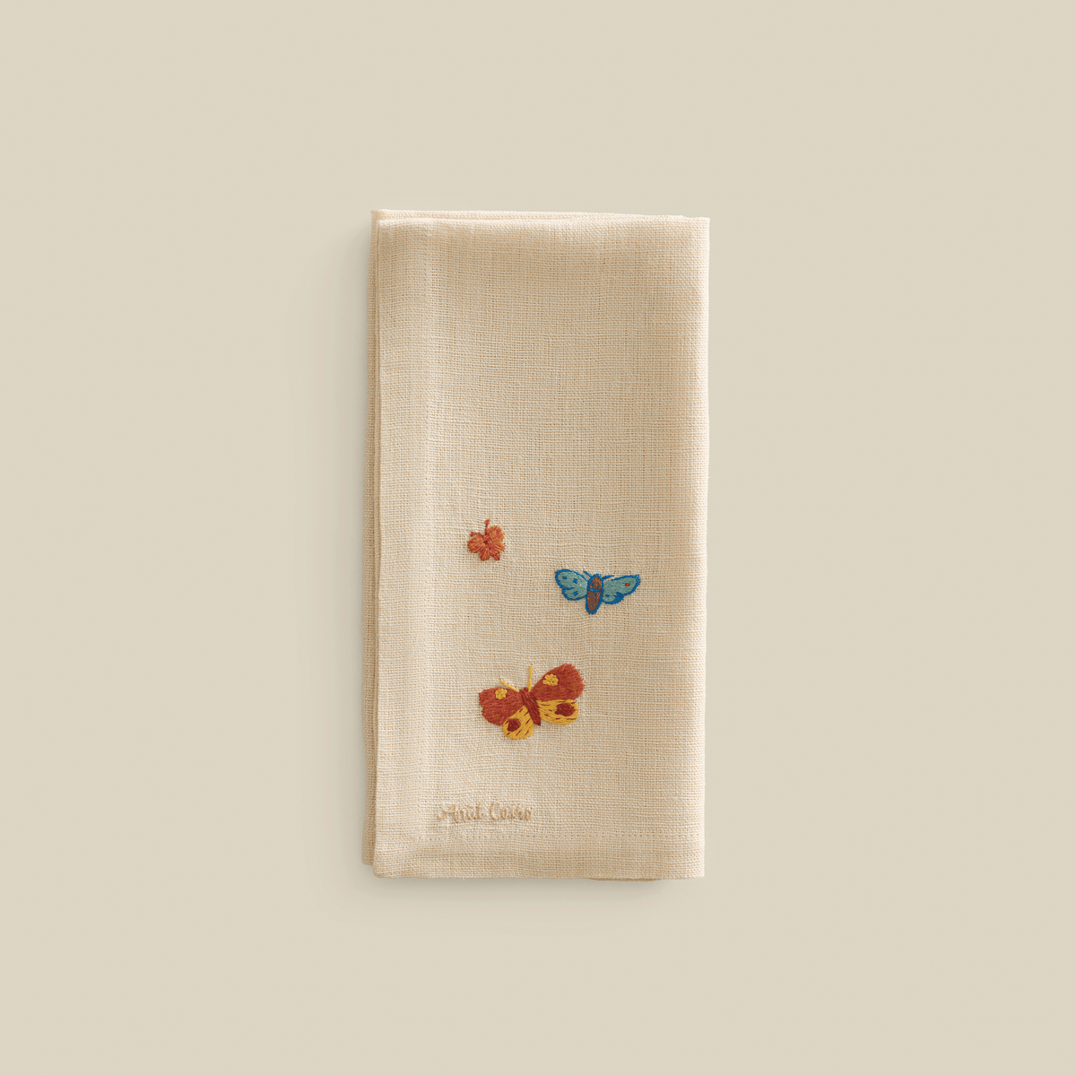 BNDL-Nile Butterflies Hand-Embroidered Linen Napkins