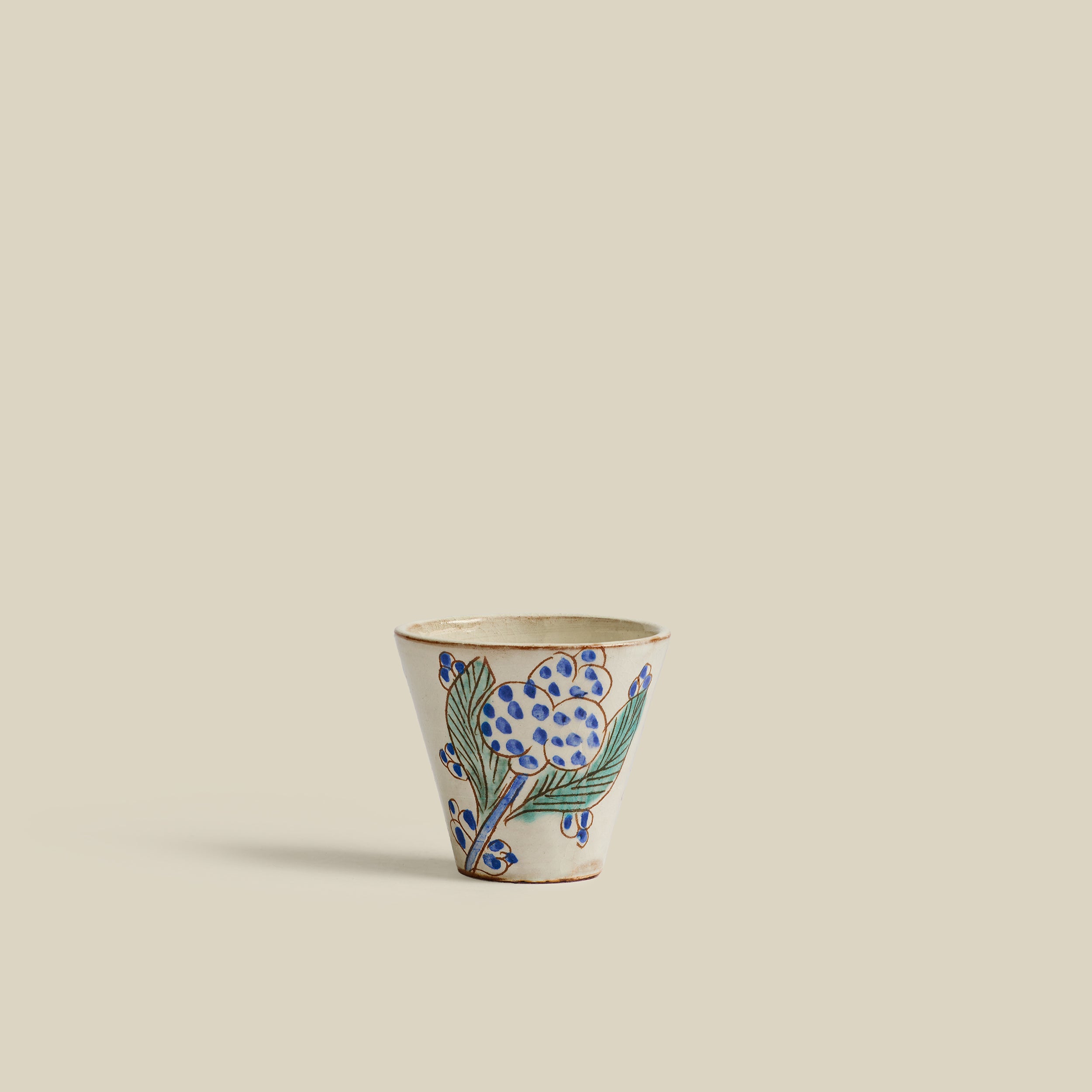 Ottomania Hand-Painted Fayoum Pottery Espresso Cup (Set of 2)