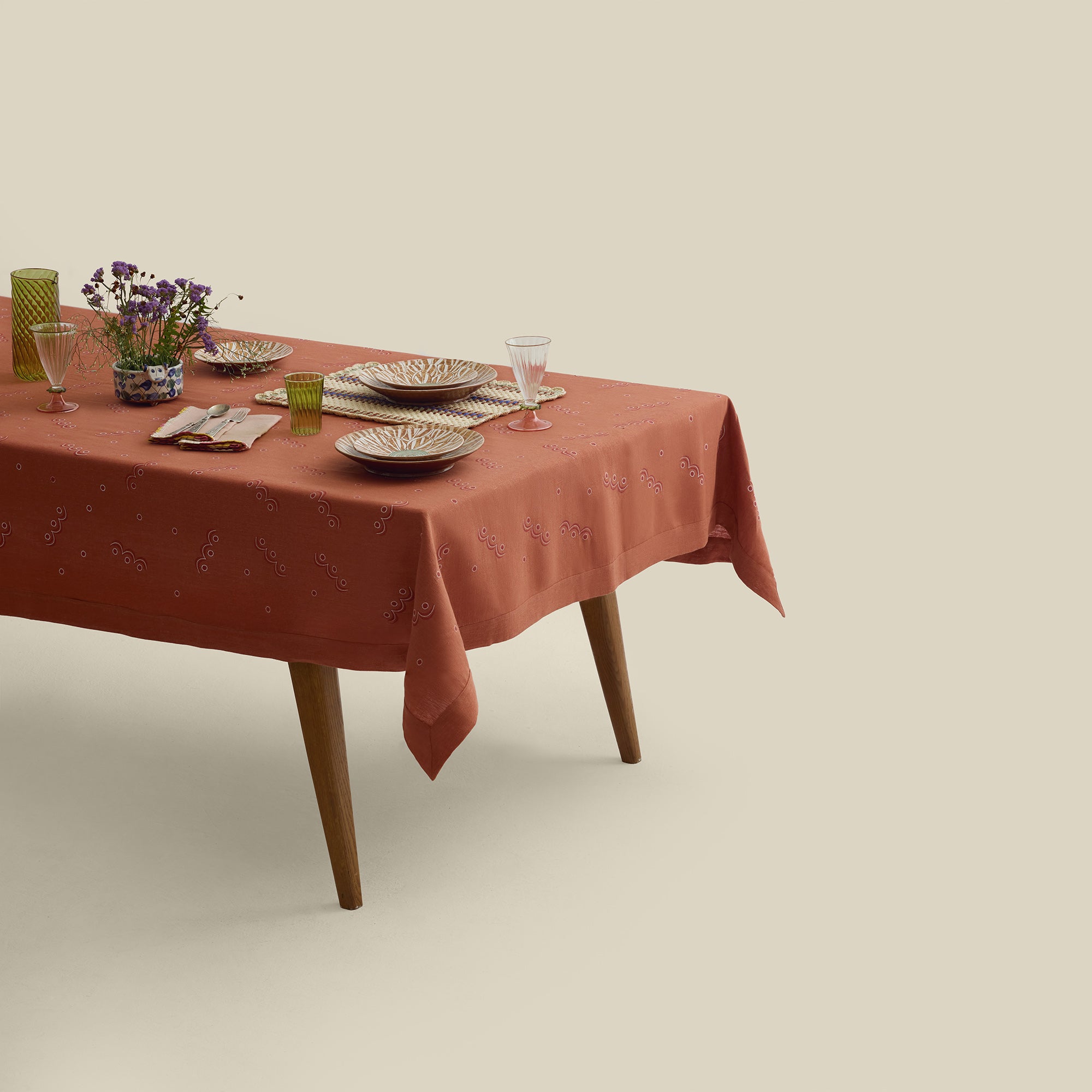 Carousel Linen Tablecloth