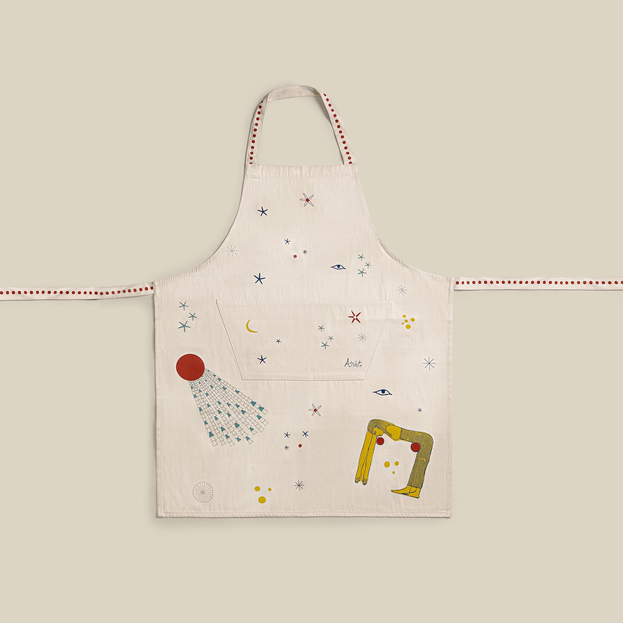 Stellar Hand-Printed Cotton Apron