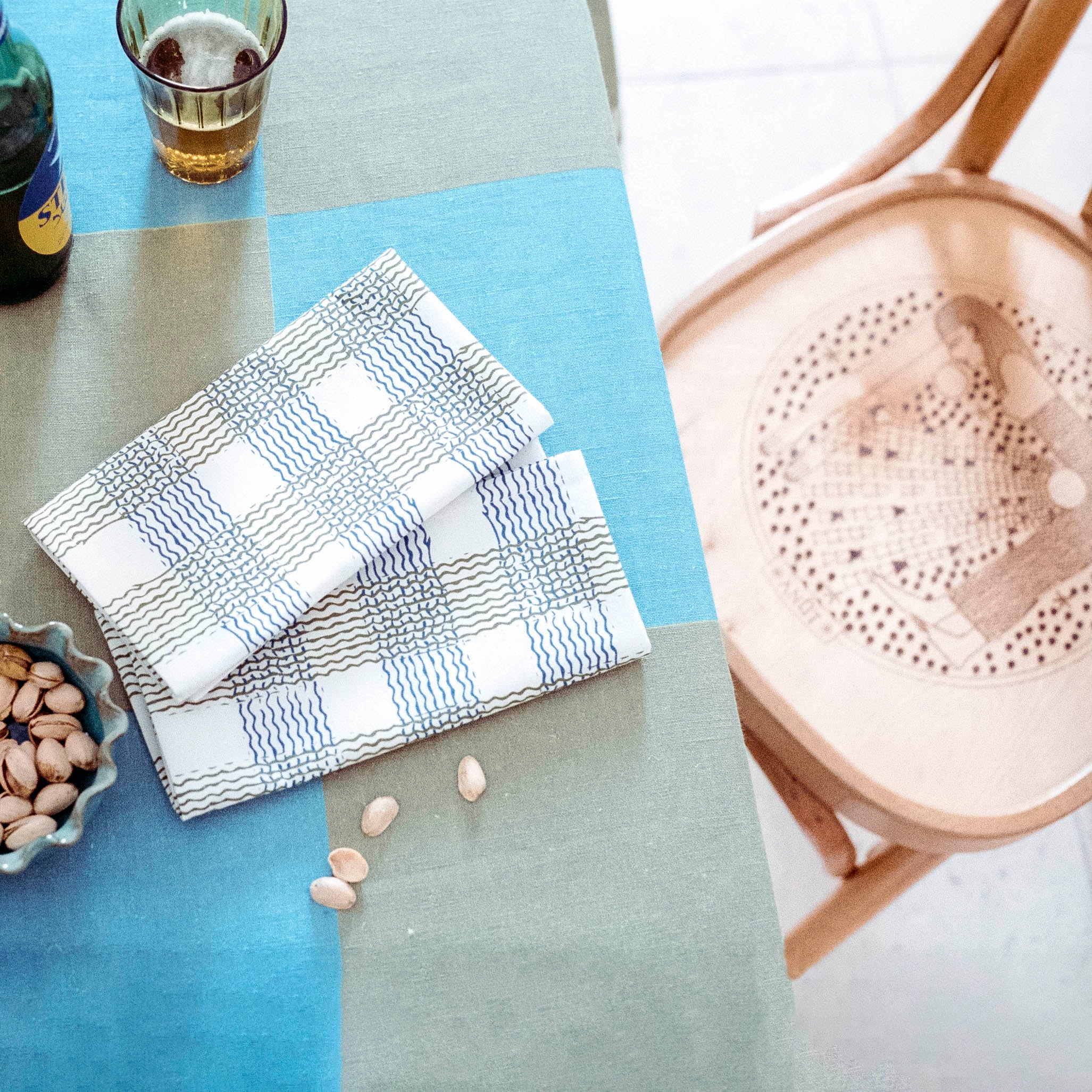 Curly Hand-Printed Cotton Napkin (Set of 2)