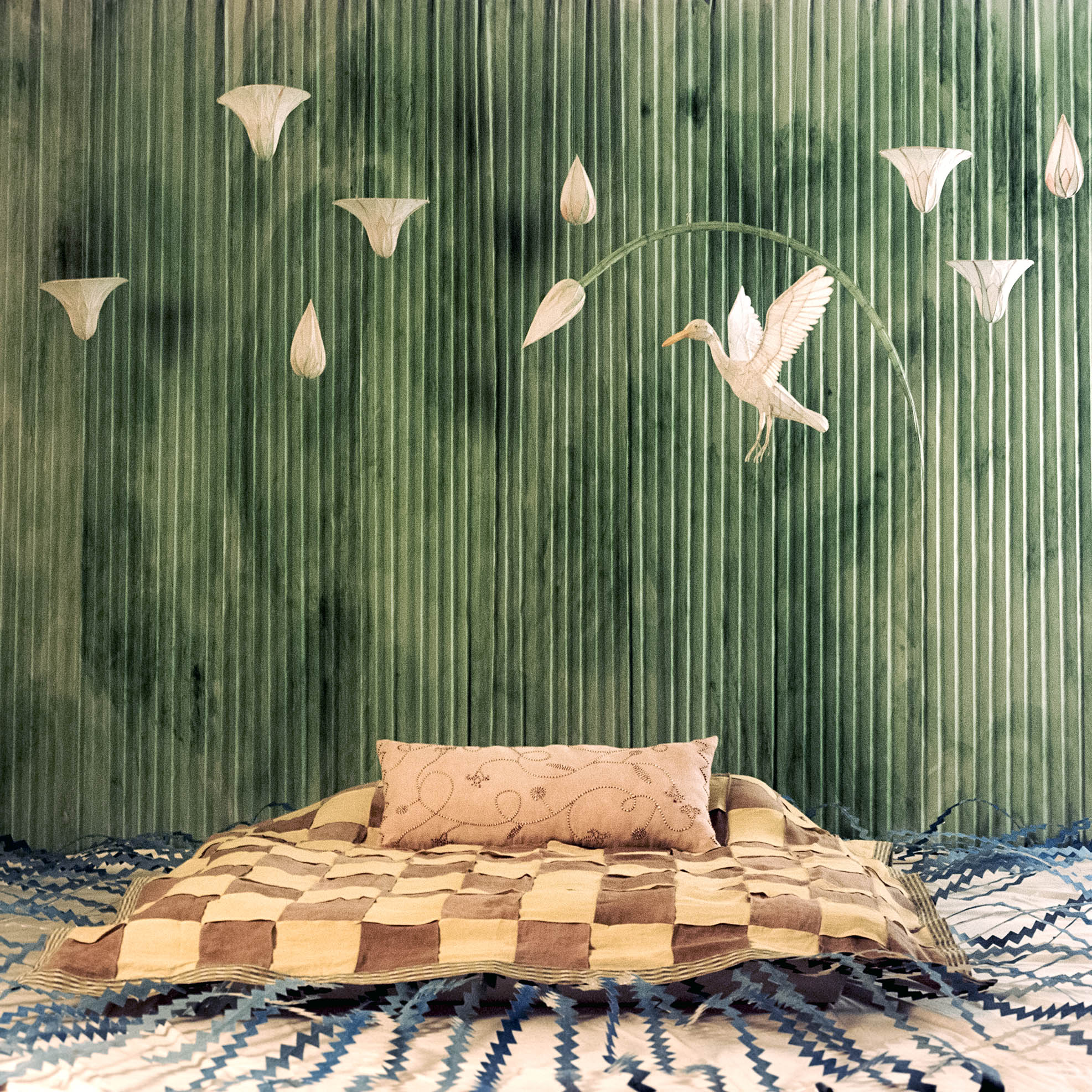 Lotus Trail Hand Embroidered Bolster Cover