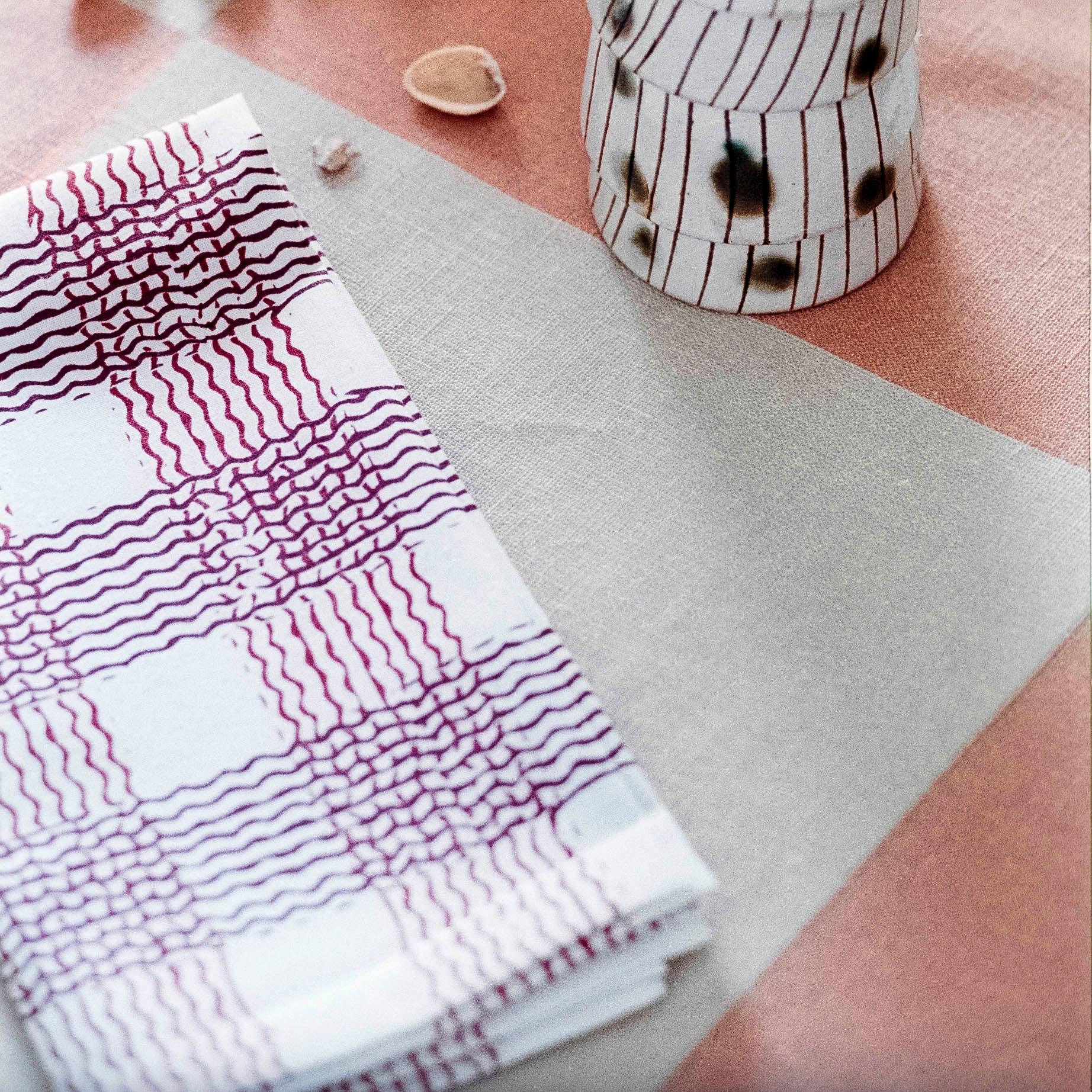 Curly Hand-Printed Cotton Napkin (Set of 2)