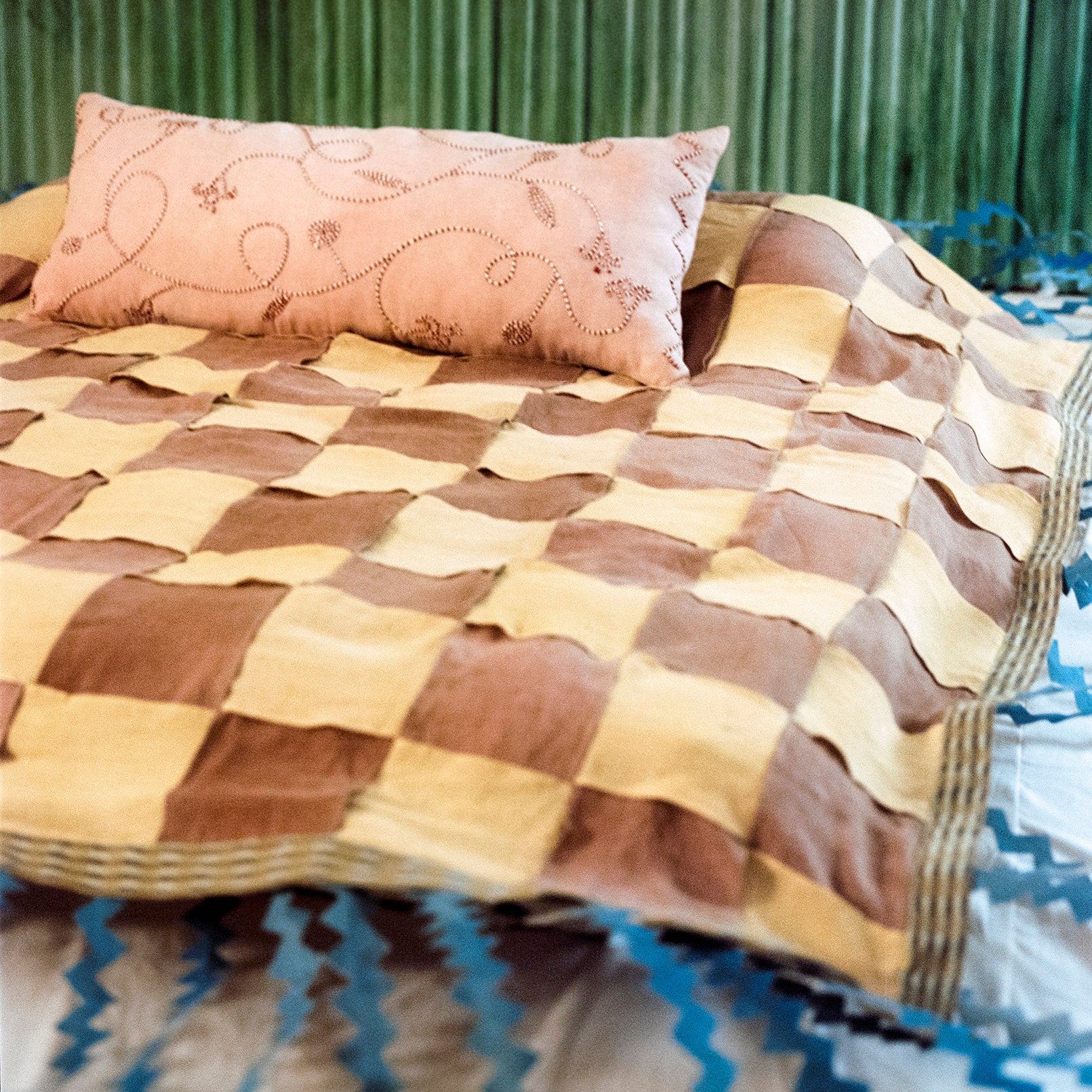 Lotus Trail Hand Embroidered Bolster Cover