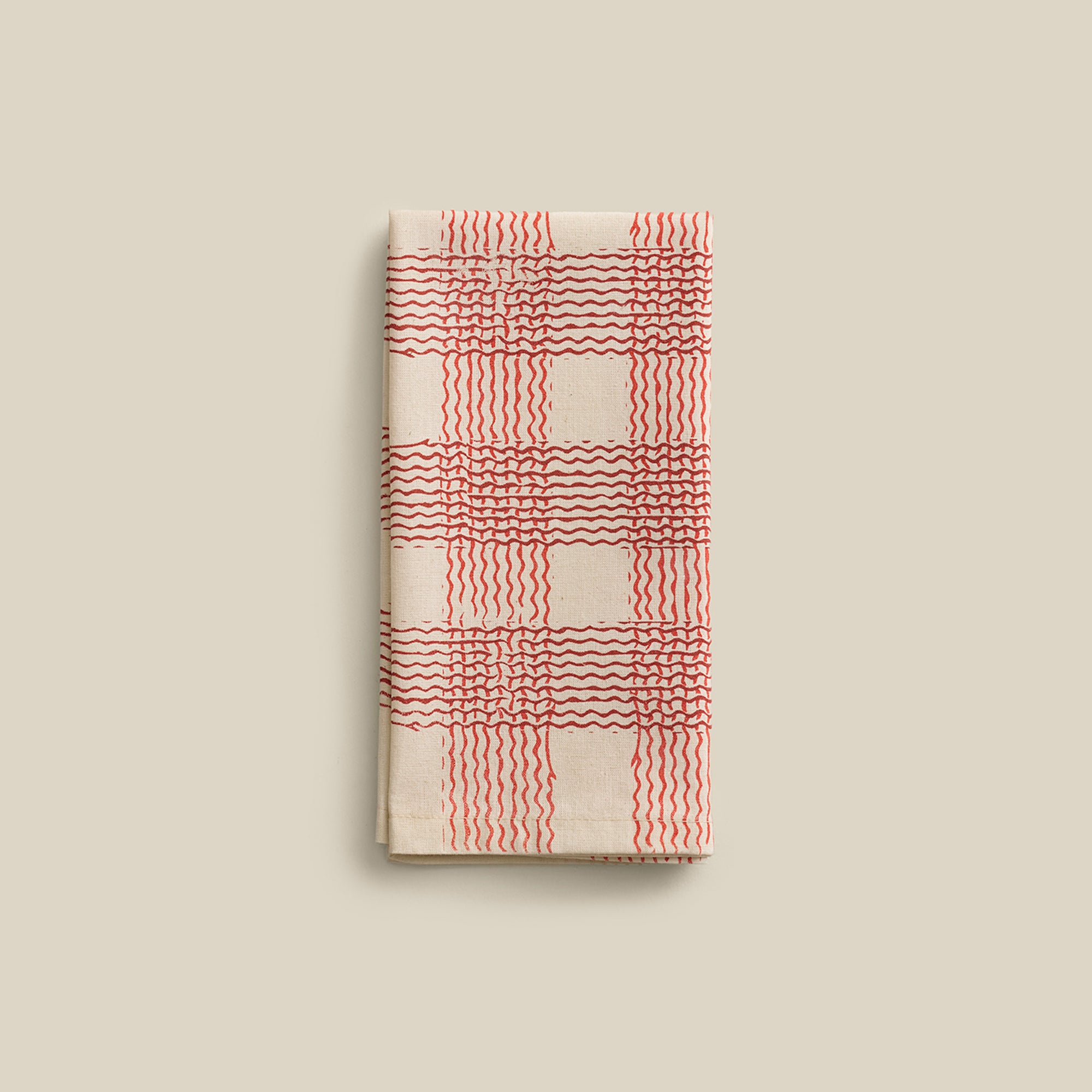 Curly Hand-Printed Cotton Napkin (Set of 2)