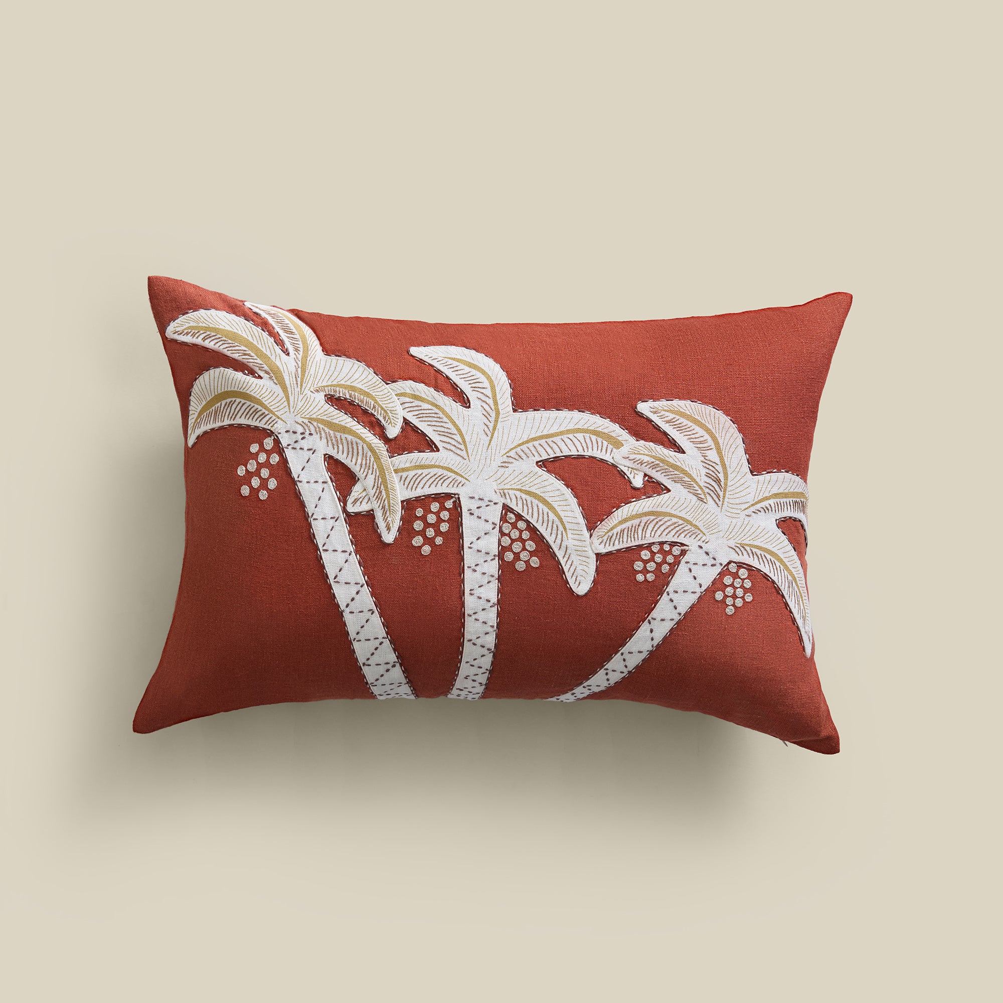Oasis Patchwork Linen Cushion Cover