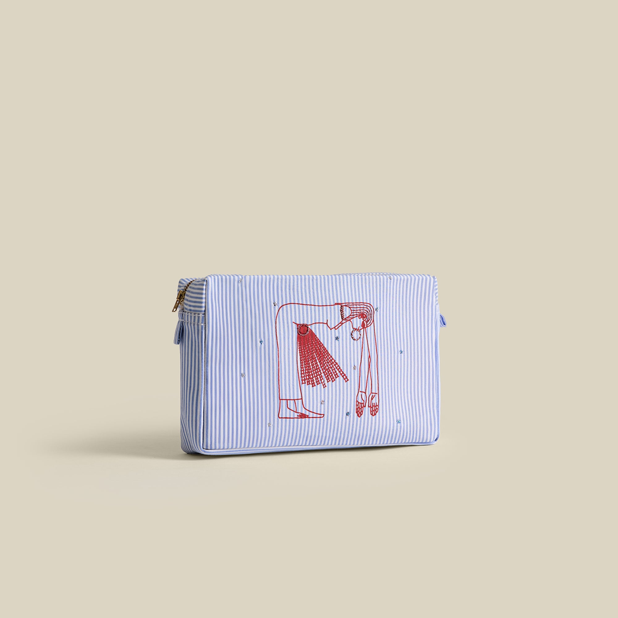 ANUT Hand-Embroidered Cotton Toiletry Bag