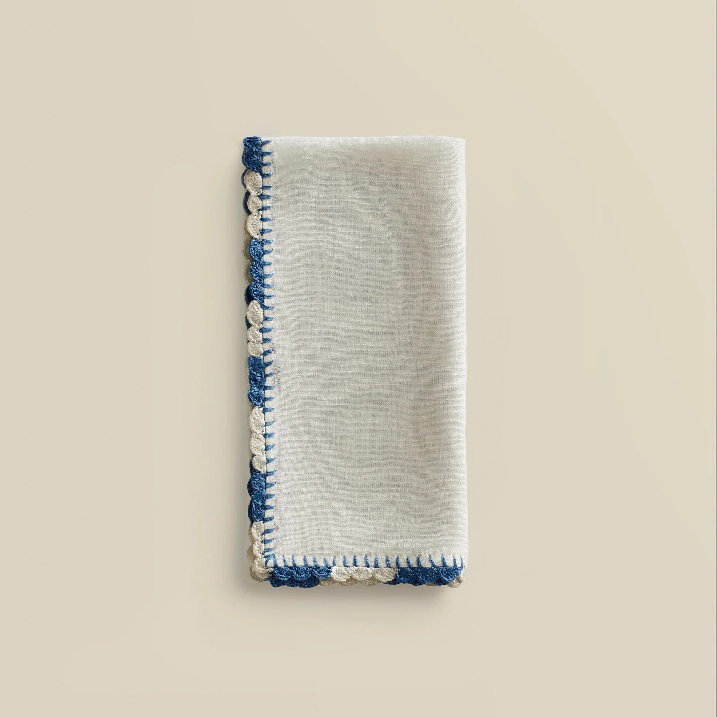 Luxor Crochet-Trimmed Linen Napkin (Set of 2)