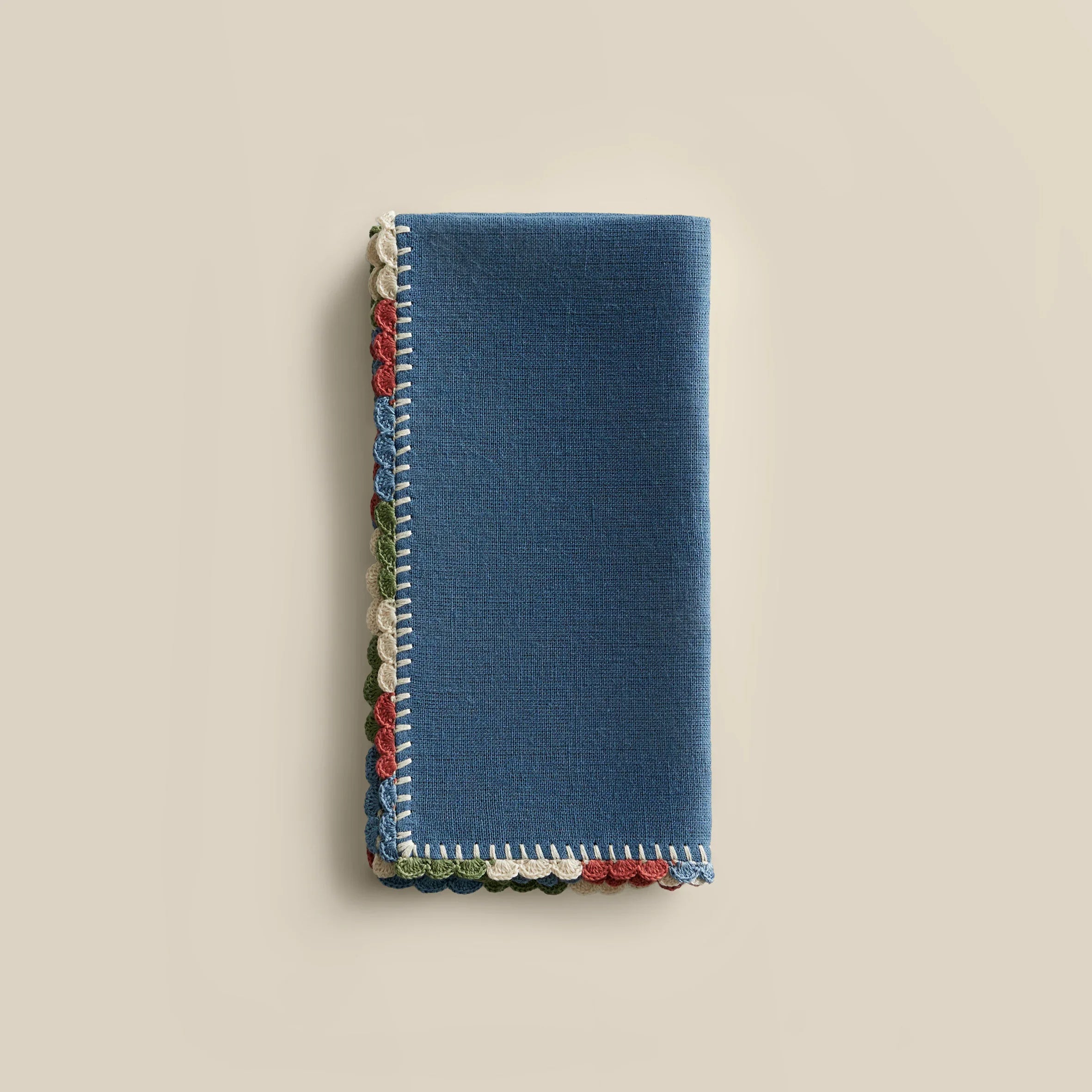 Luxor Crochet-Trimmed Linen Napkin (Set of 2)