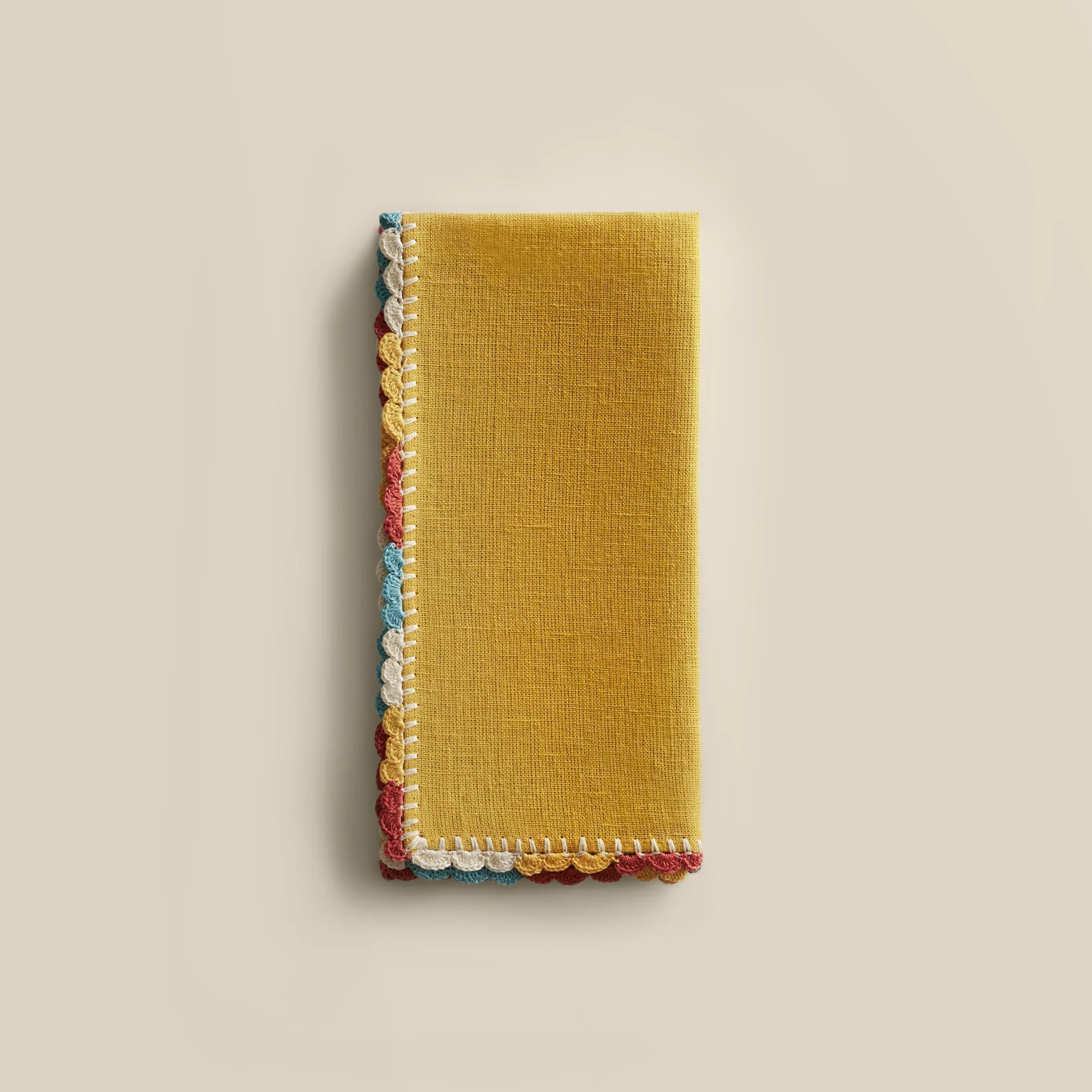 Luxor Crochet-Trimmed Linen Napkin (Set of 2)