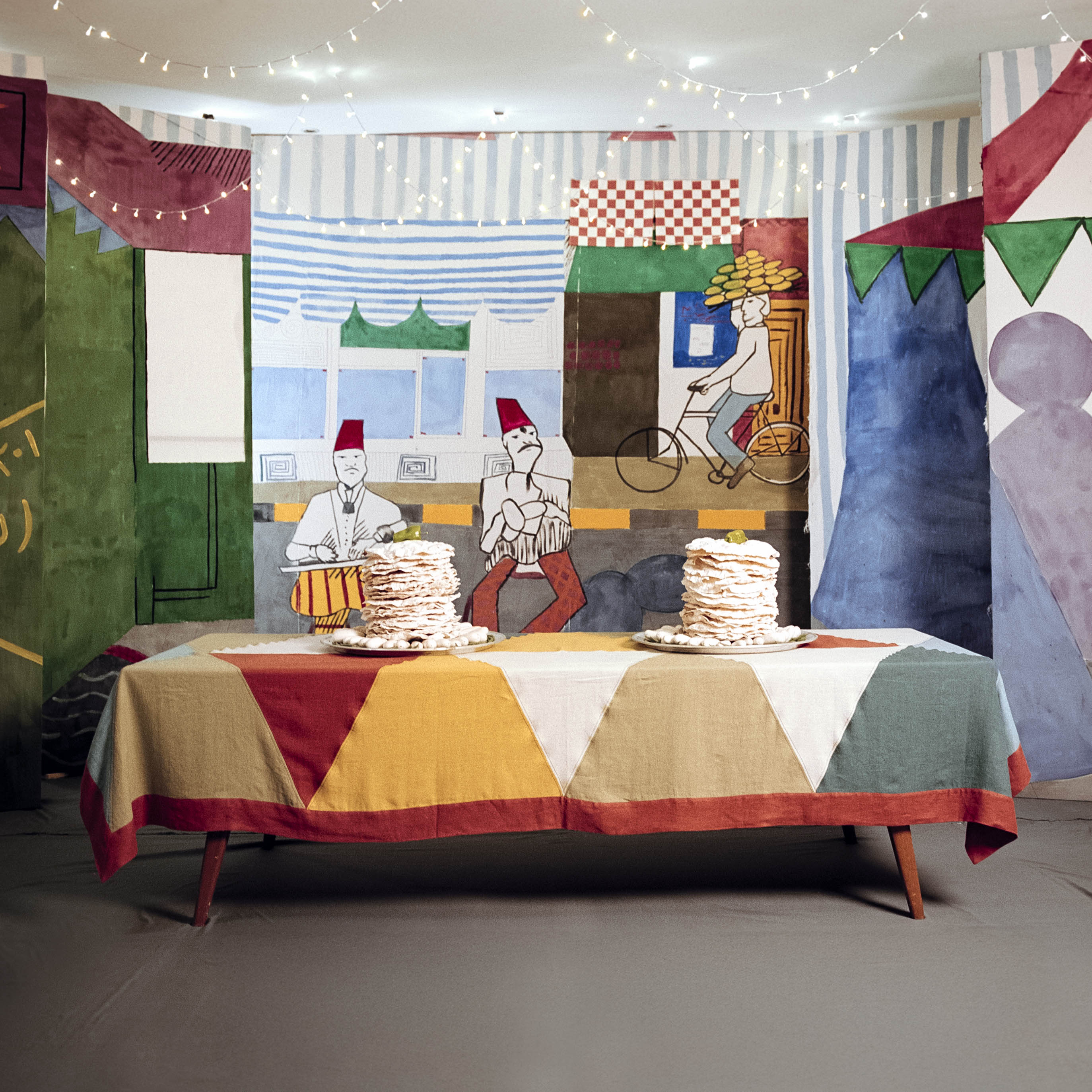 Harlequin Tablecloth in Patchwork Linen