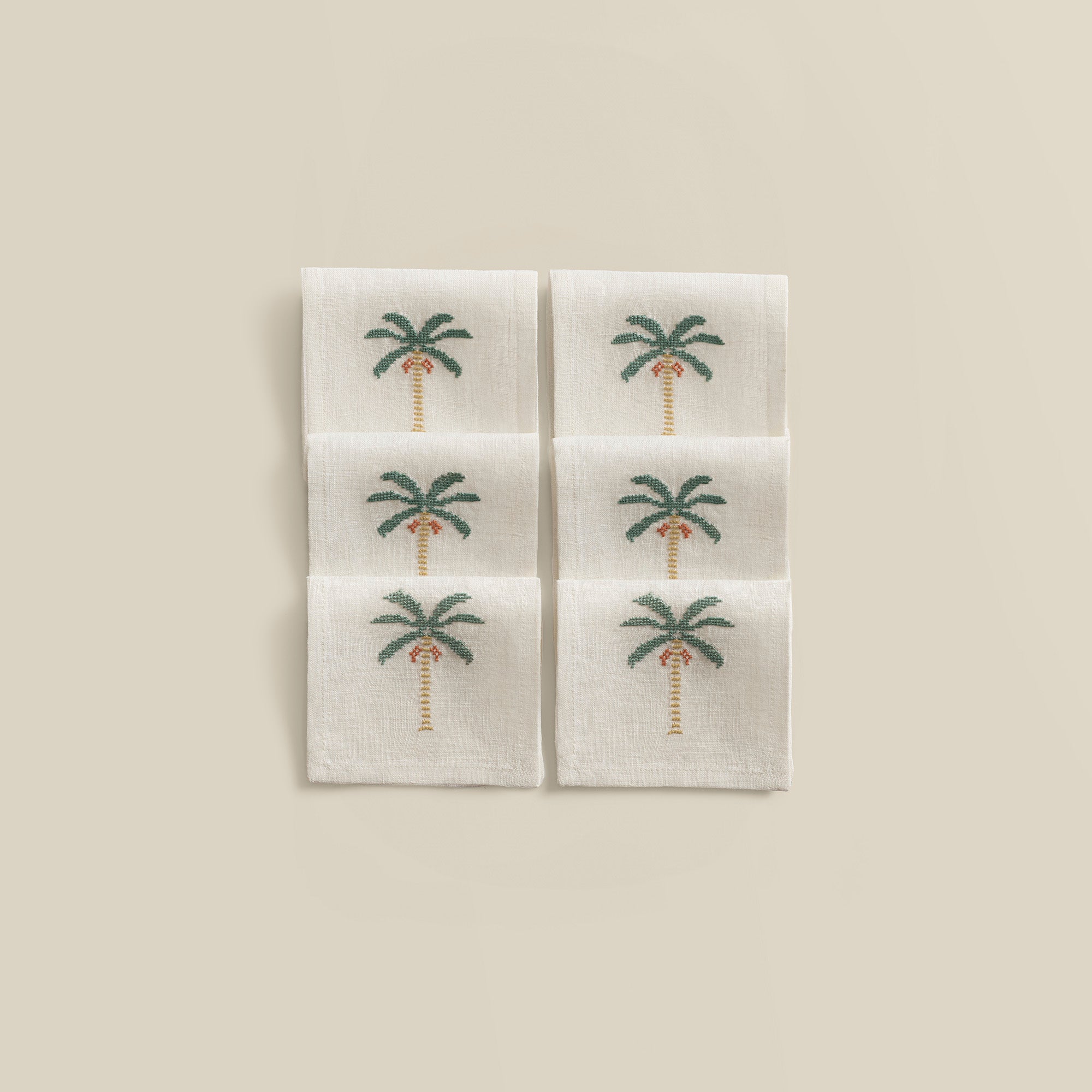 Date Palm Cocktail Napkin (Set of 6)