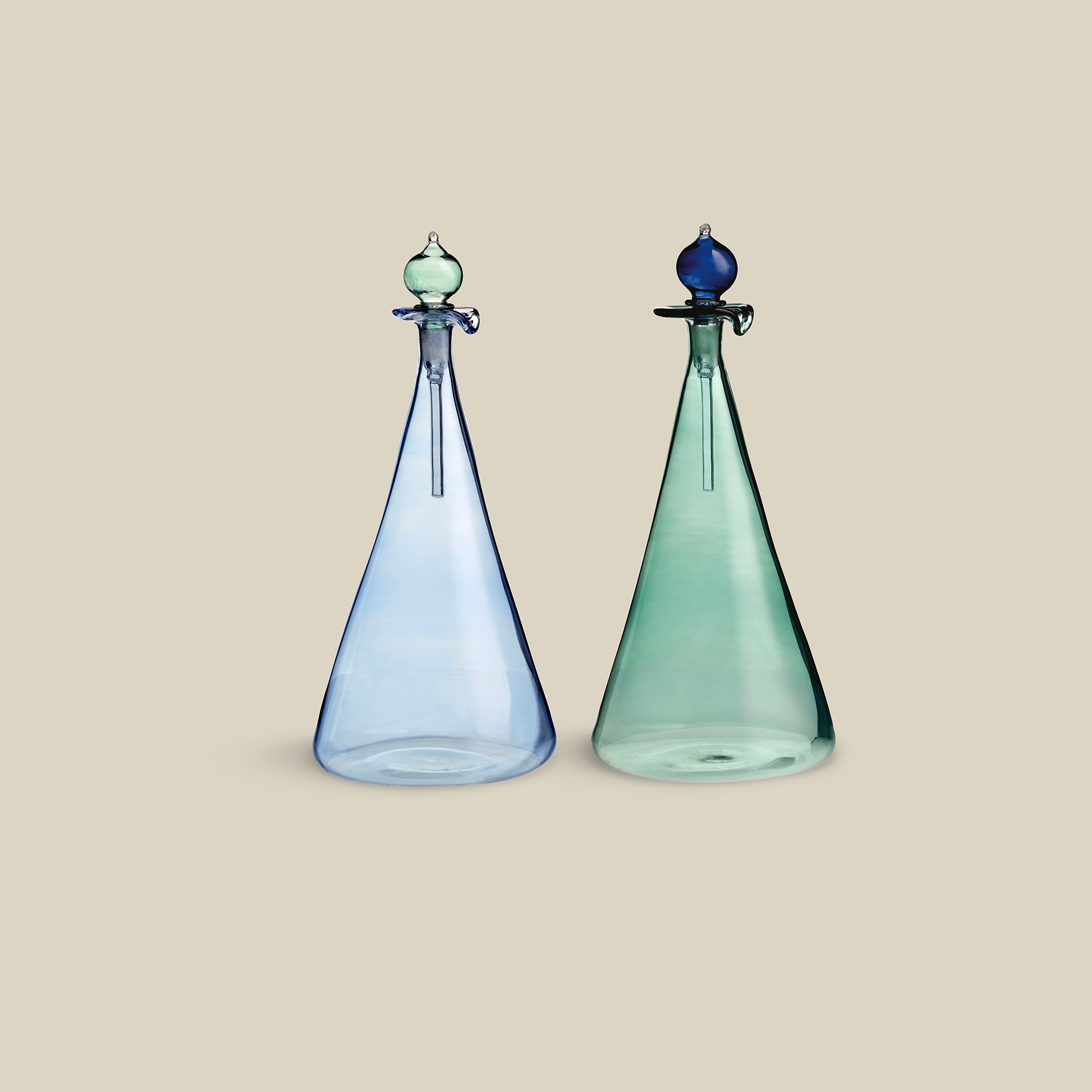 Couple Vinegar & Oil Handblown Flask