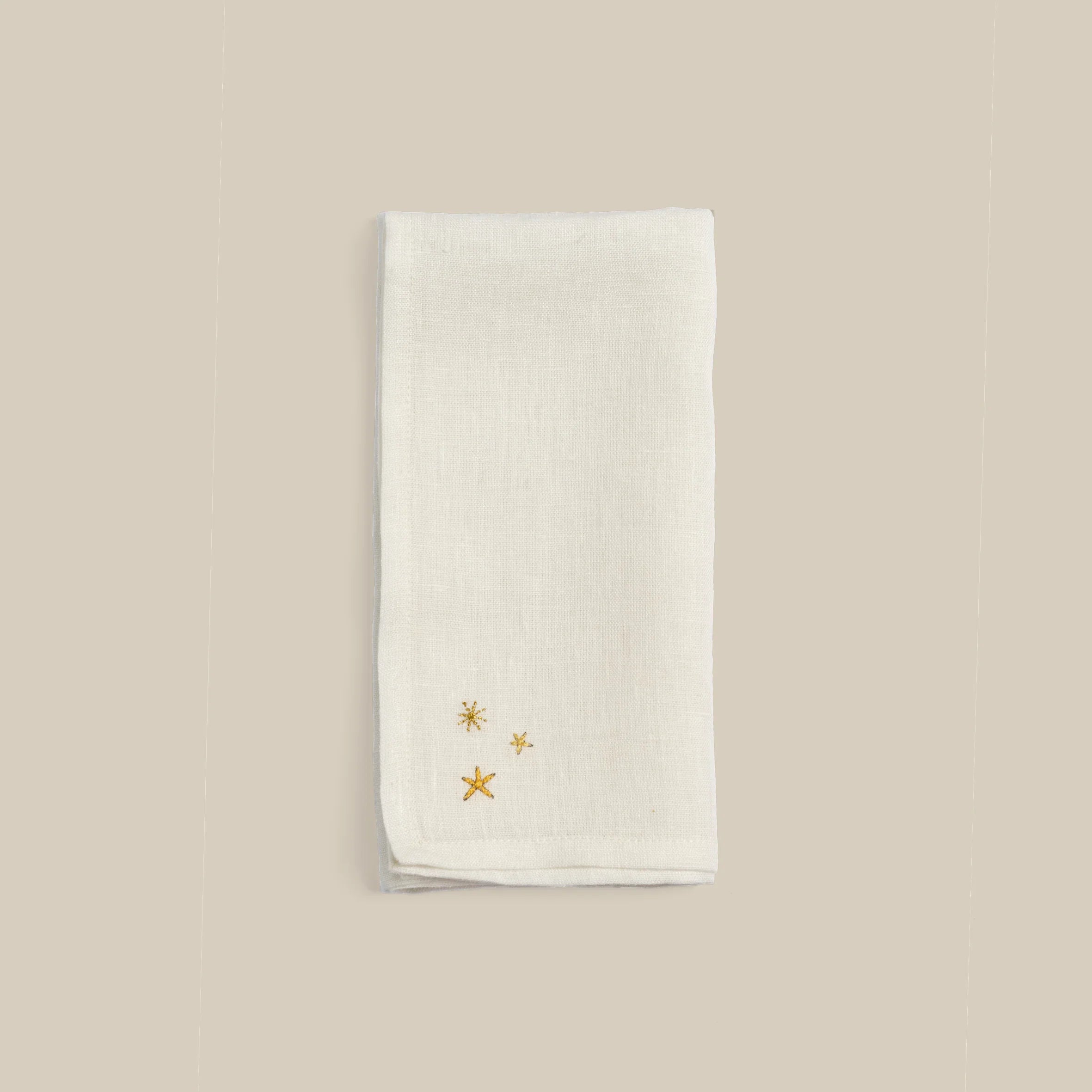 Starry Hand-Embroiderd Linen Napkin (Set of 2)