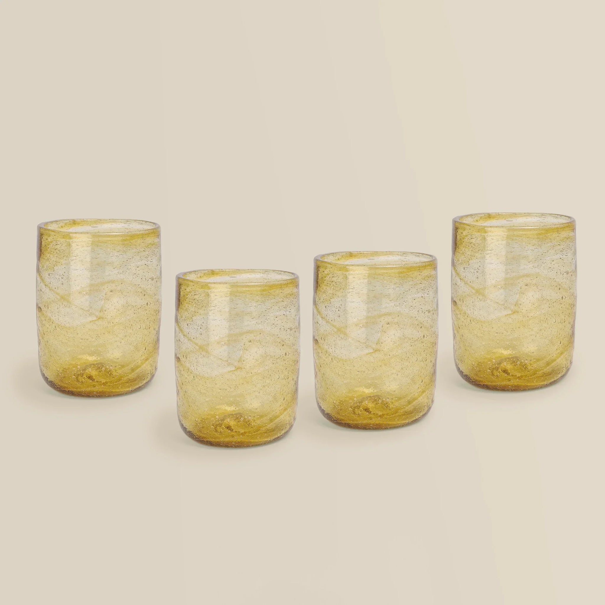 Amber Muna Hand-Blown Recycled Glass (Set of 4)