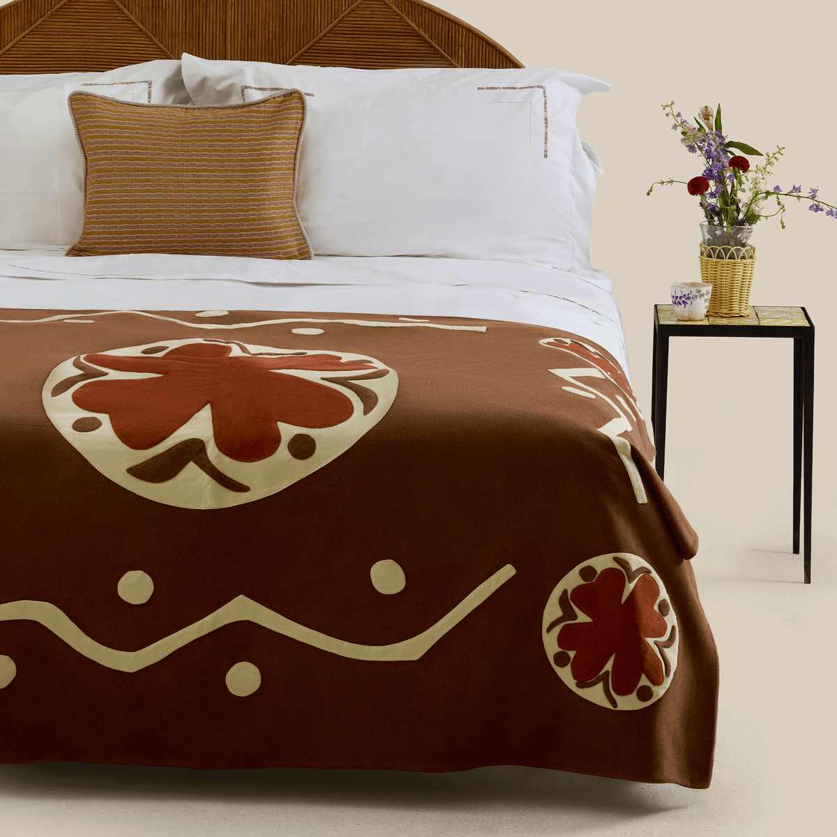 Rosetta Brushed Cotton Winter Blanket Brown