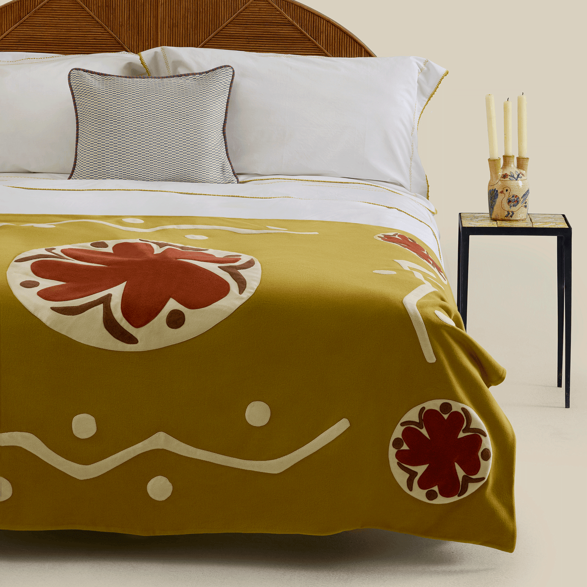 Rosetta Brushed Cotton Winter Blanket Amber