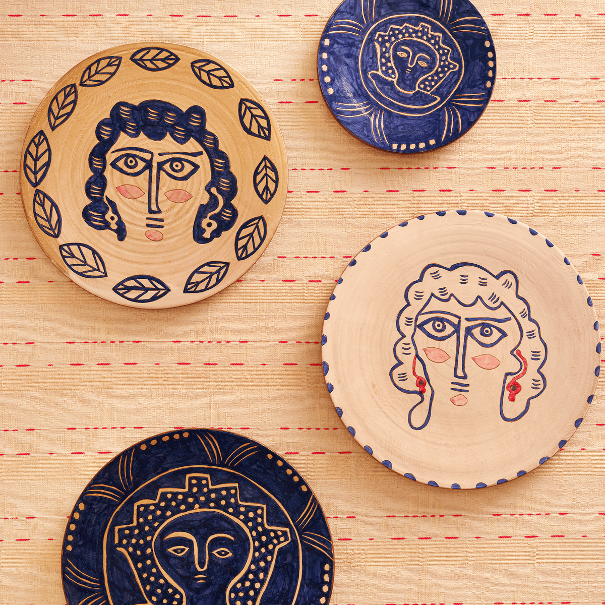 Taya Hand-Painted Fayoum Pottery Dessert Plate (Set Of 2)