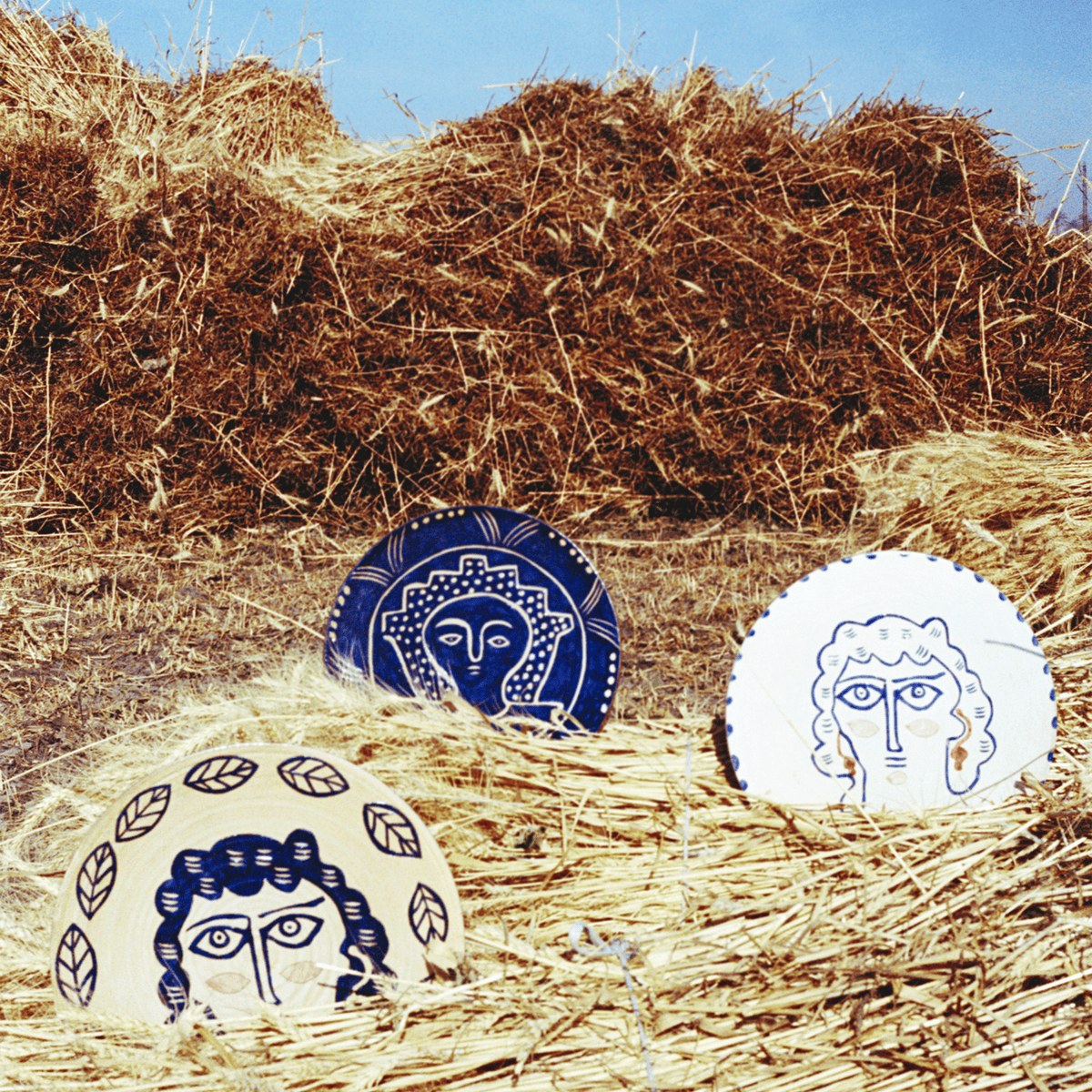 Damiana Hand-Painted Fayoum Pottery Platter
