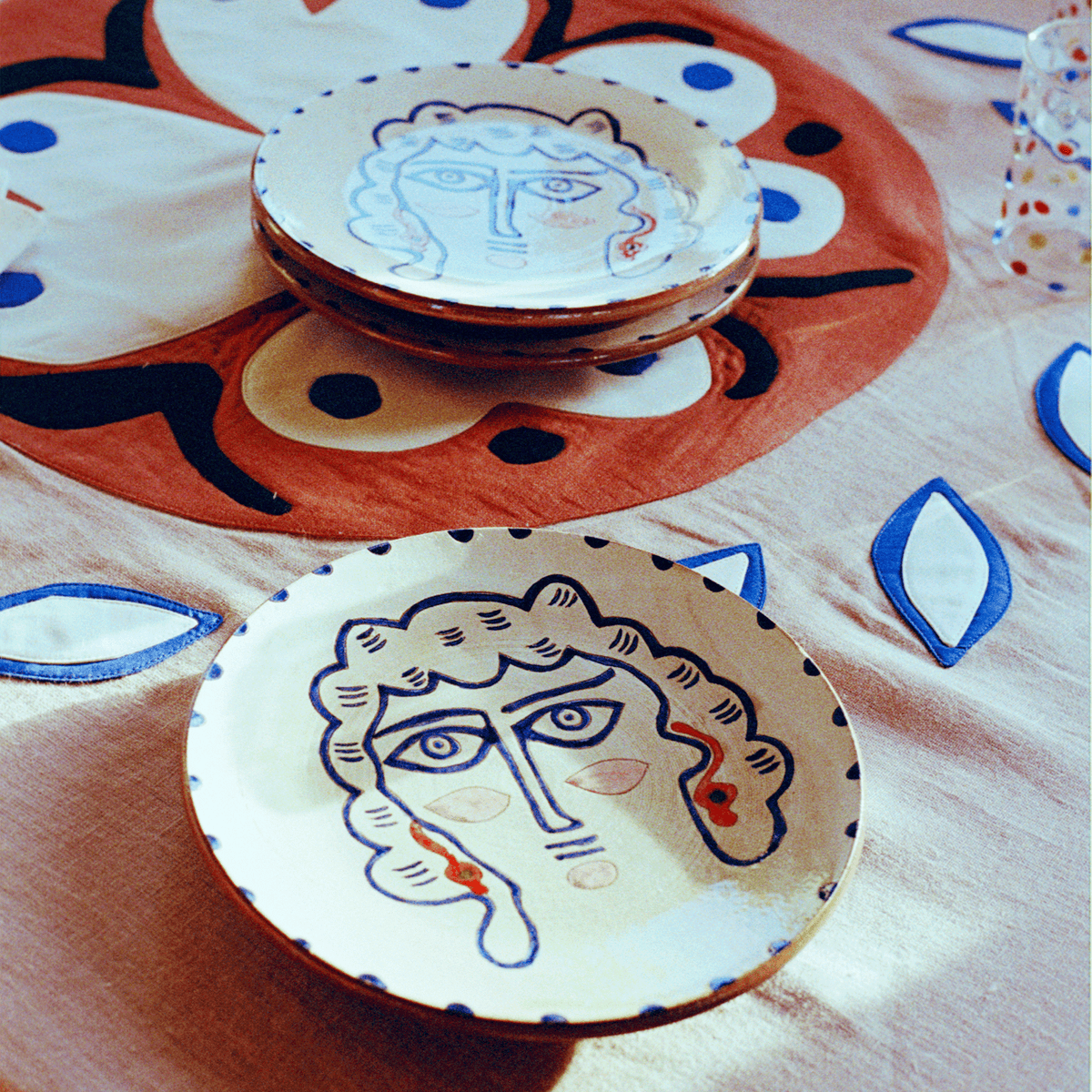 BNDL-Marina Hand-Painted Fayoum Pottery Dessert Plate