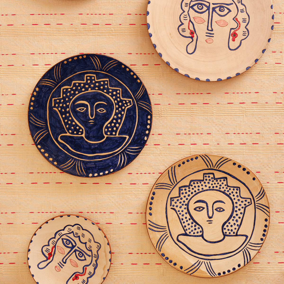 Taya Hand-Painted Fayoum Pottery Platter
