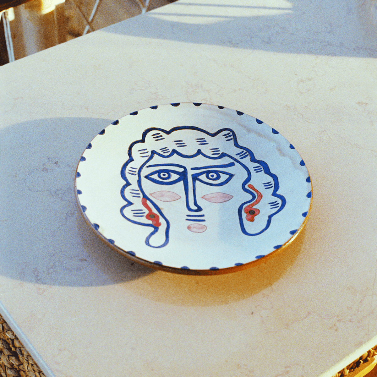 BNDL-Marina Hand-Painted Fayoum Pottery Dessert Plate
