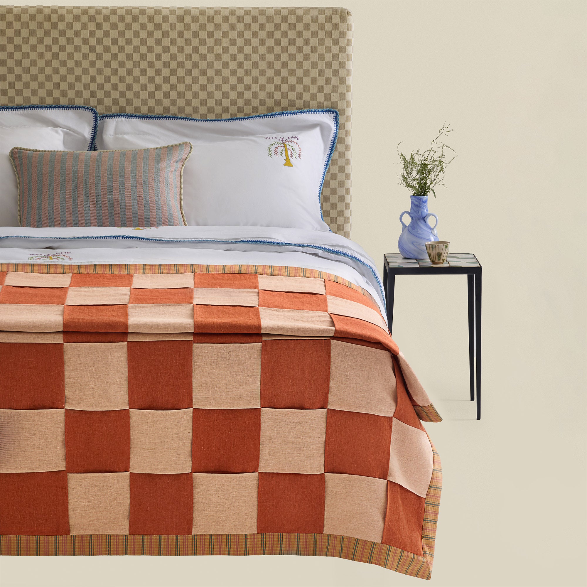 Ripple Linen Bed Cover