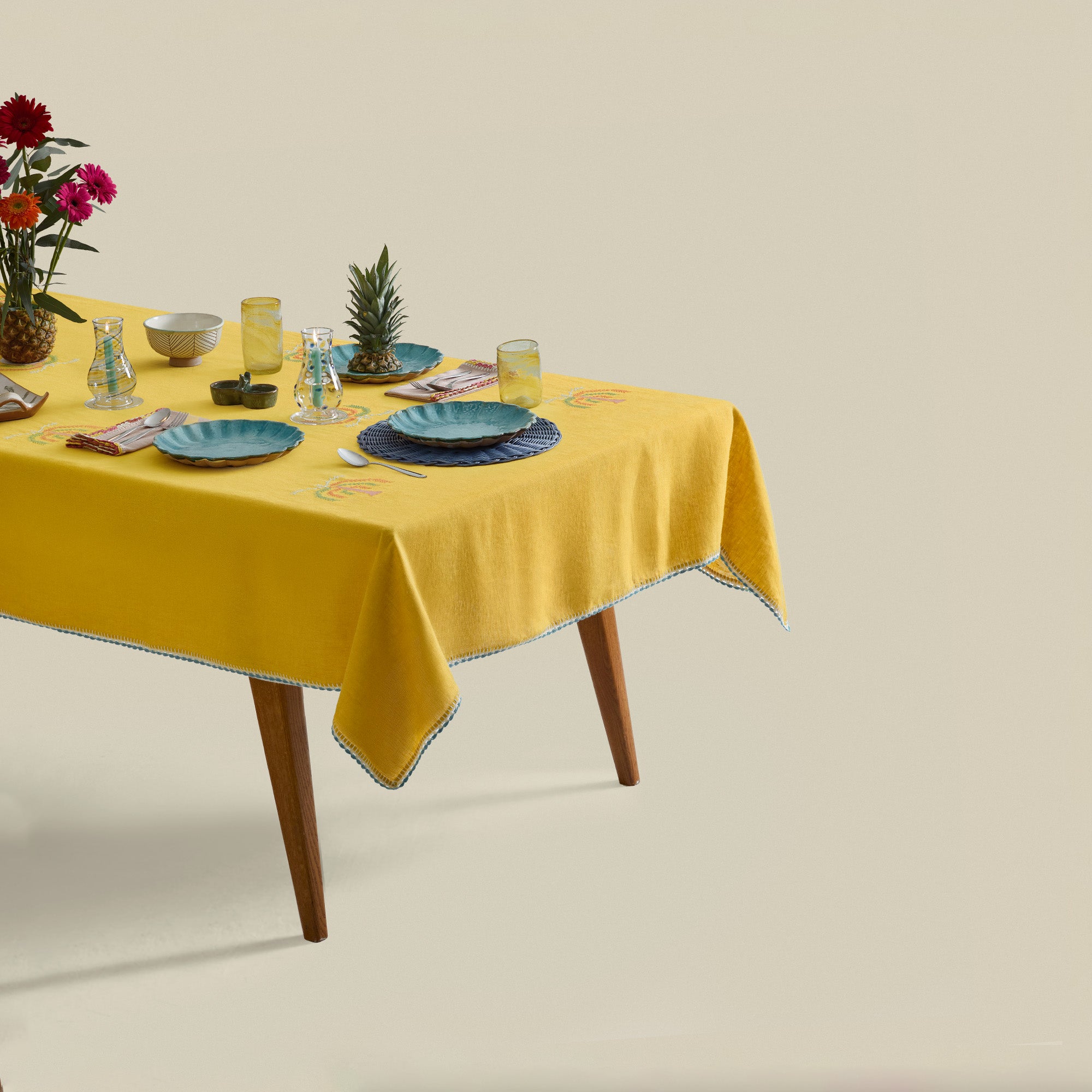 Royal Palm Tablecloth Amber