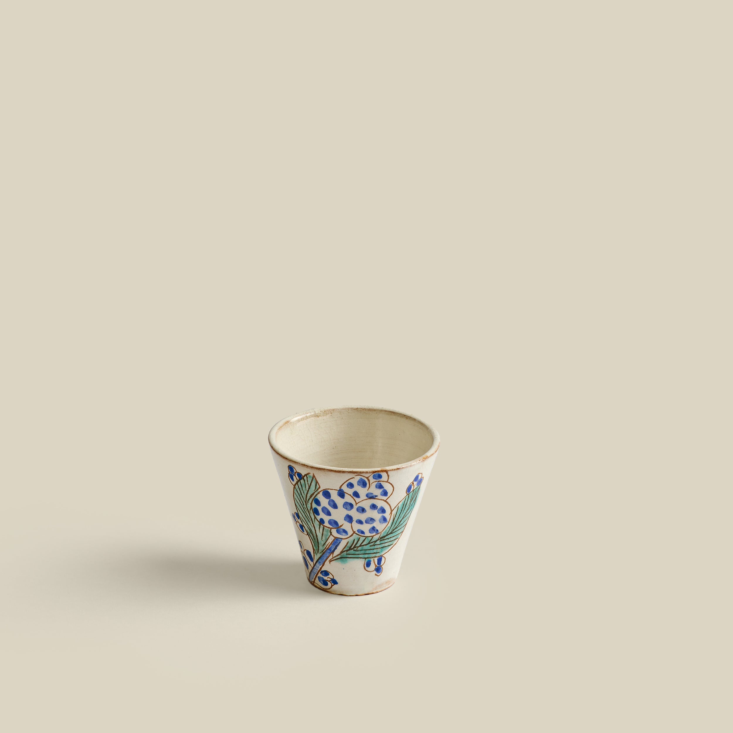 Ottomania Hand-Painted Fayoum Pottery Espresso Cup (Set of 2)