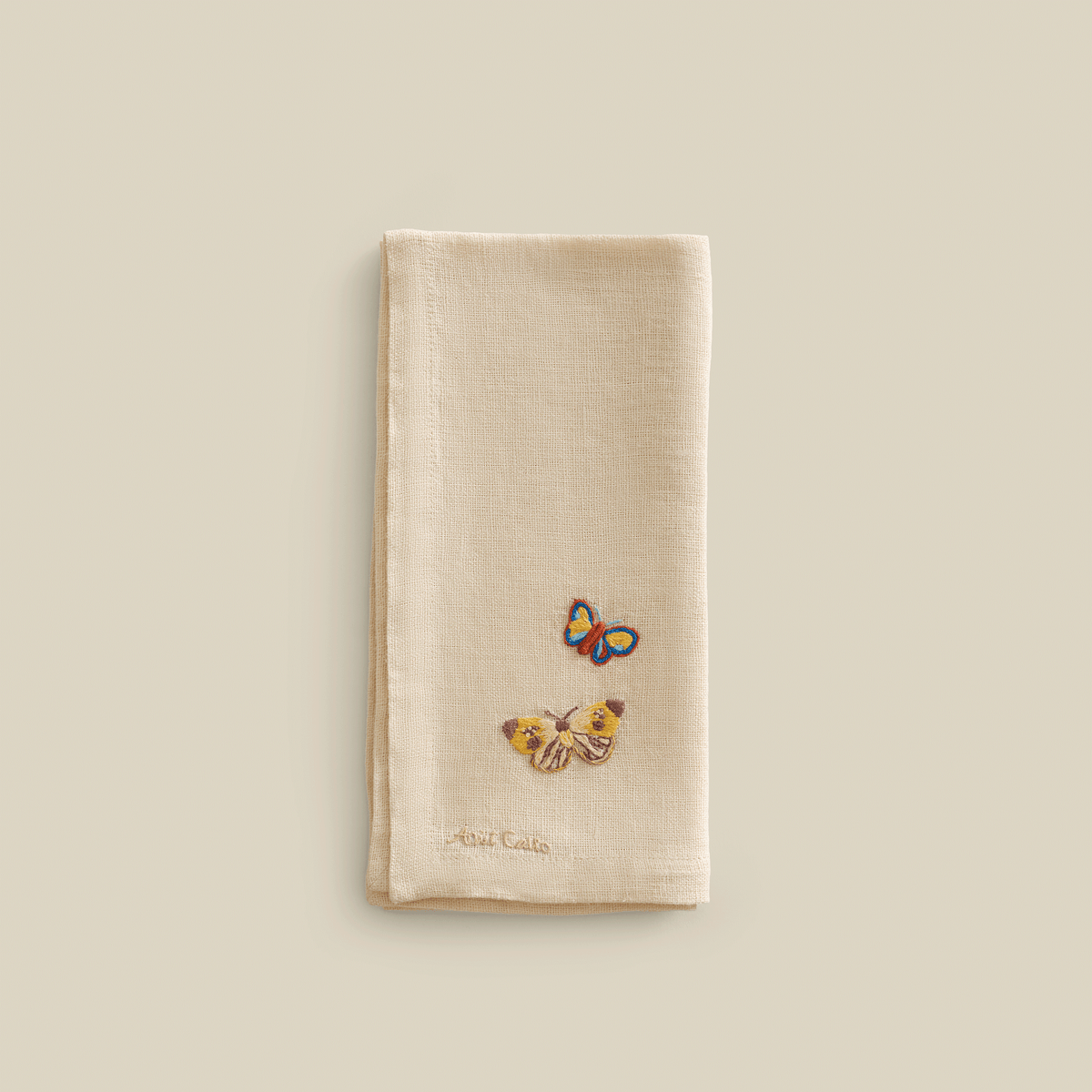BNDL-Nile Butterflies Hand-Embroidered Linen Napkins