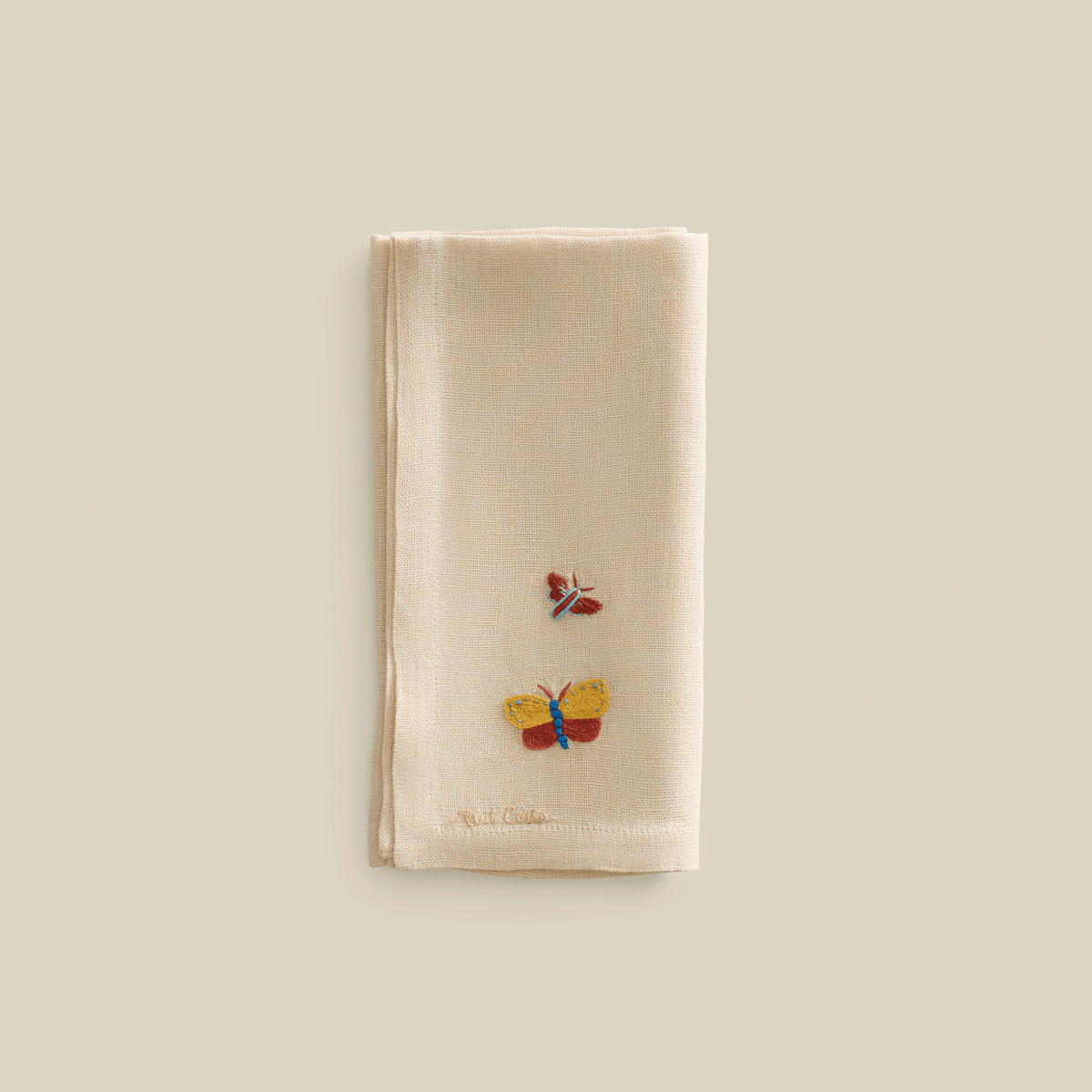 BNDL-Nile Butterflies Hand-Embroidered Linen Napkins