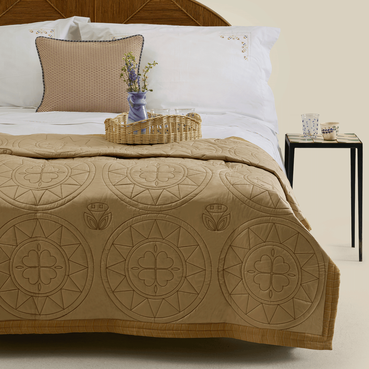 Medallion Satin Cotton Quilted Duvet