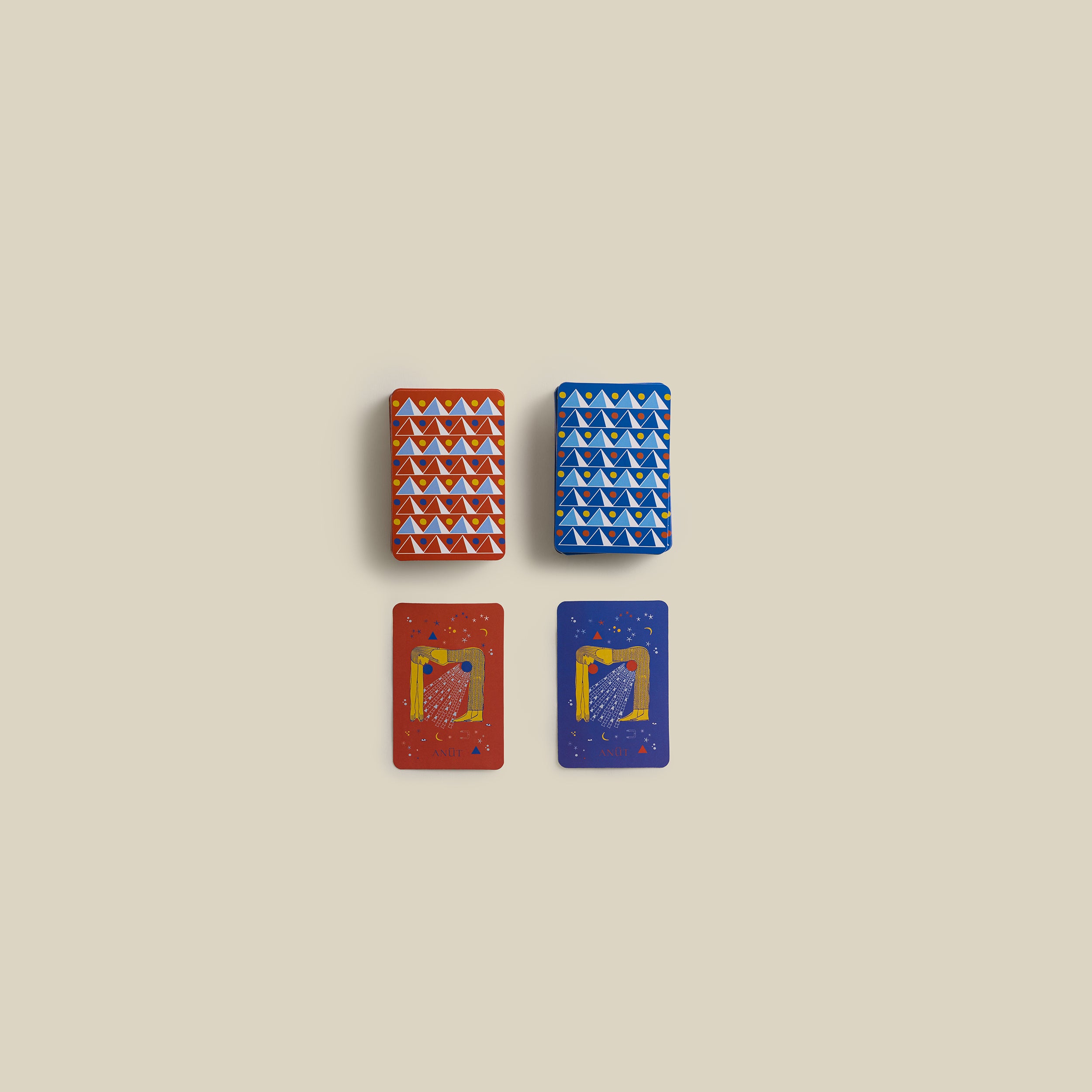 Khufu Playing Cards with Hand-Embroidered Cover