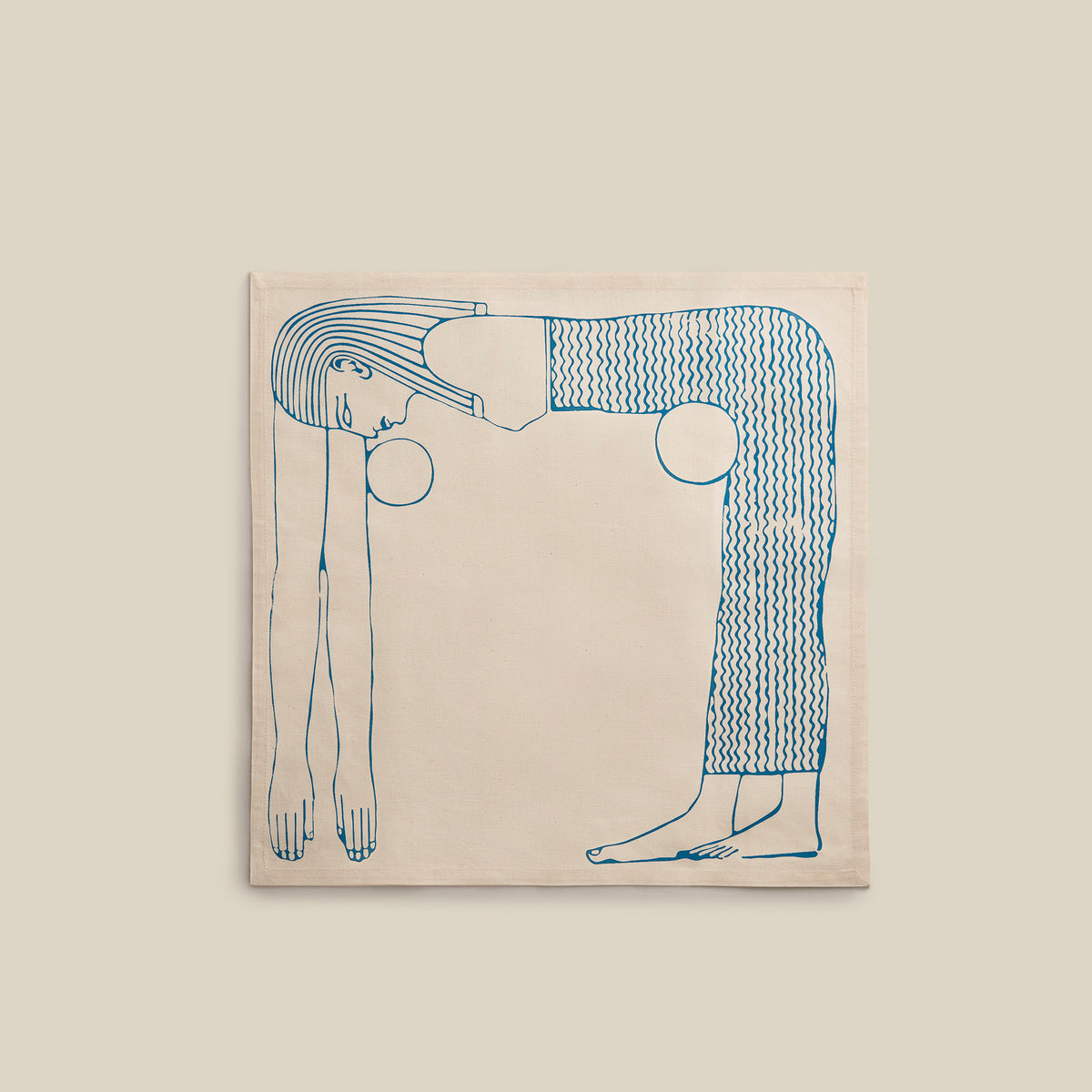 Blue Hand-Printed Cotton Napkin (Set of 6)