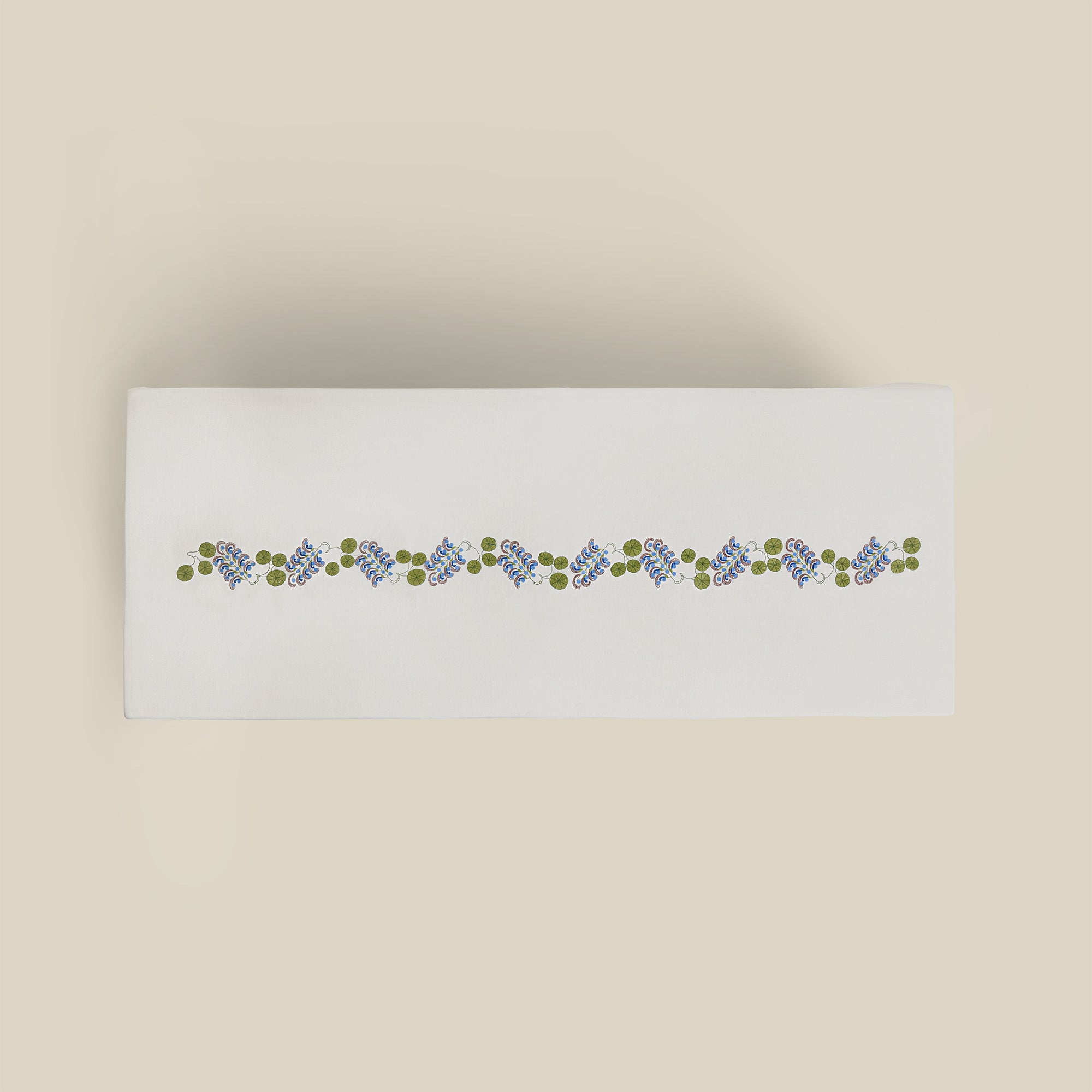 Luxor Vine Hand-Embroidered Linen Tablecloth