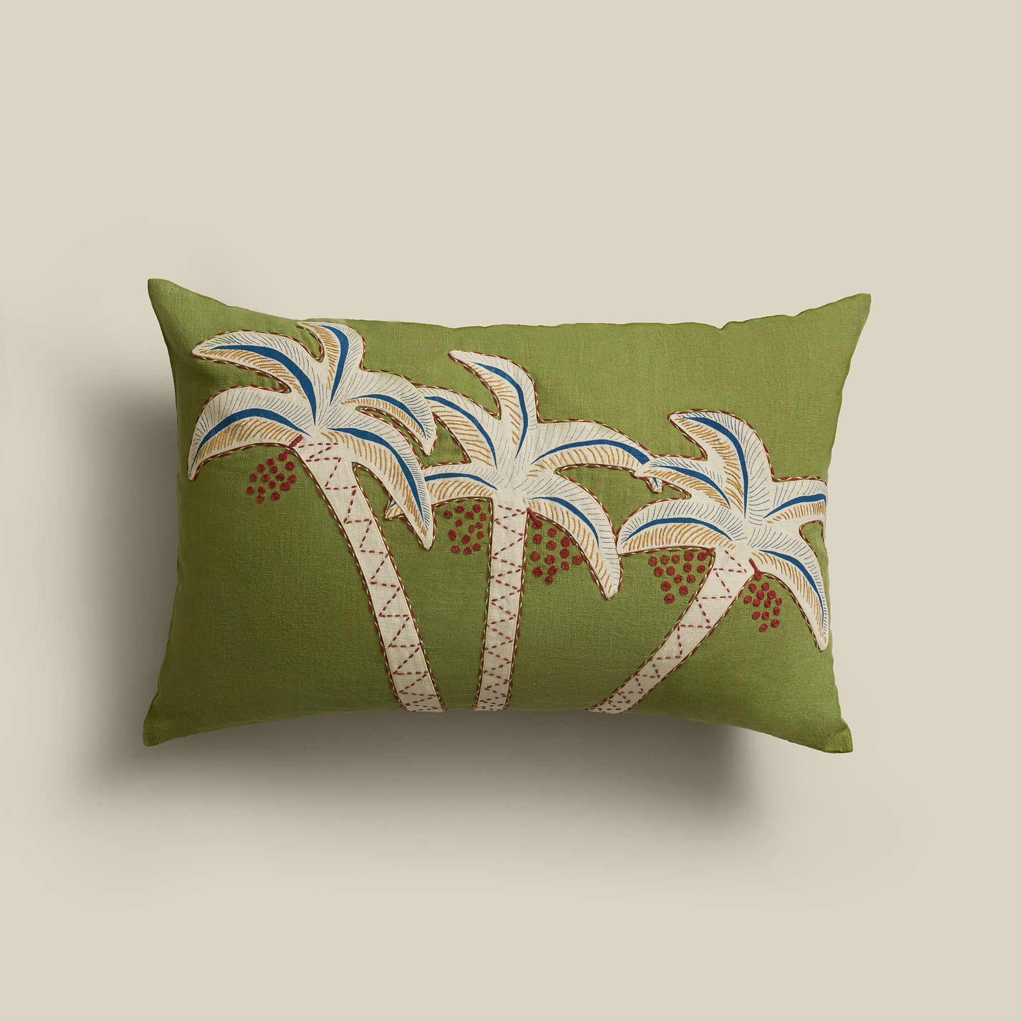 Oasis Patchwork Linen Cushion Cover