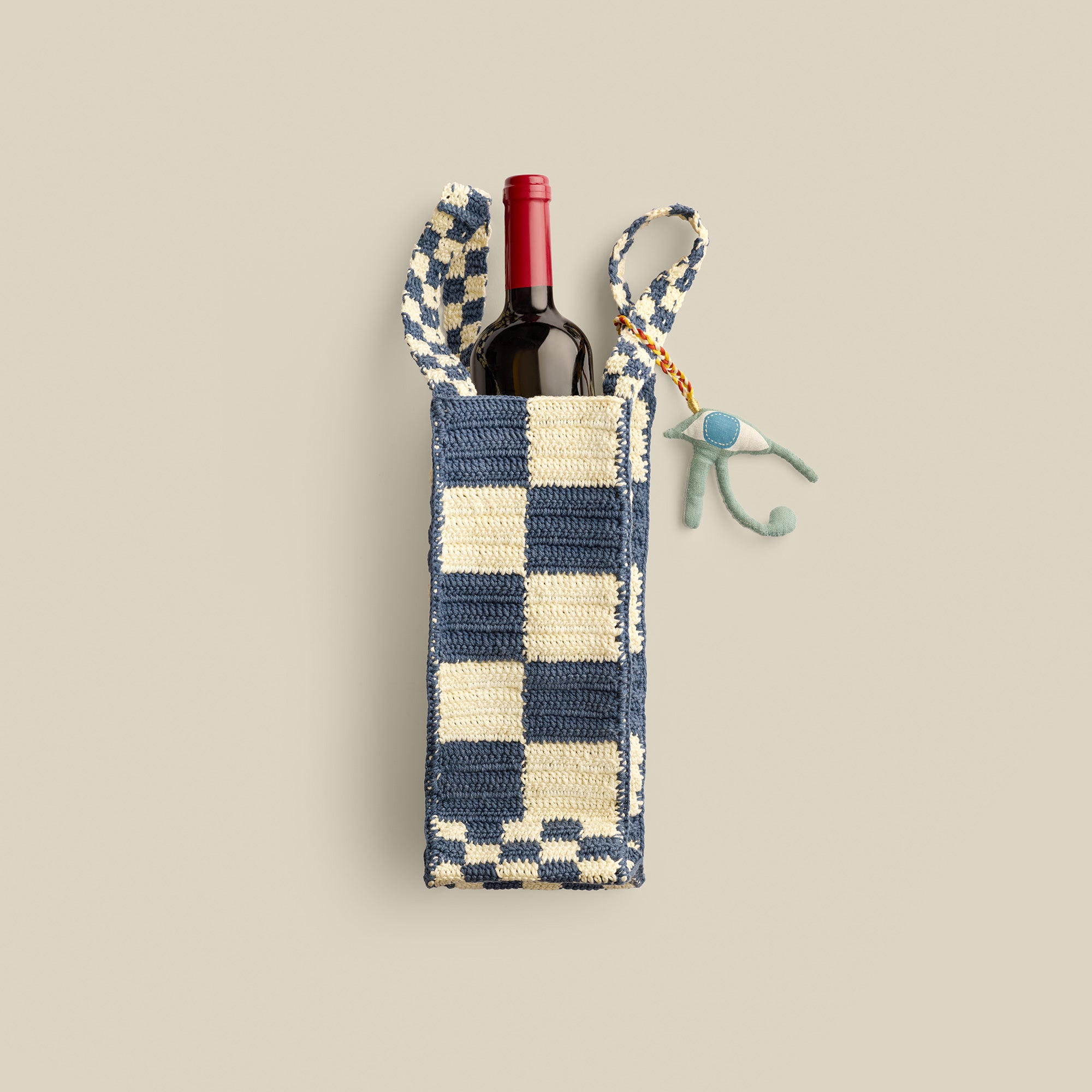 Cleo Crochet Cotton Wine Bag