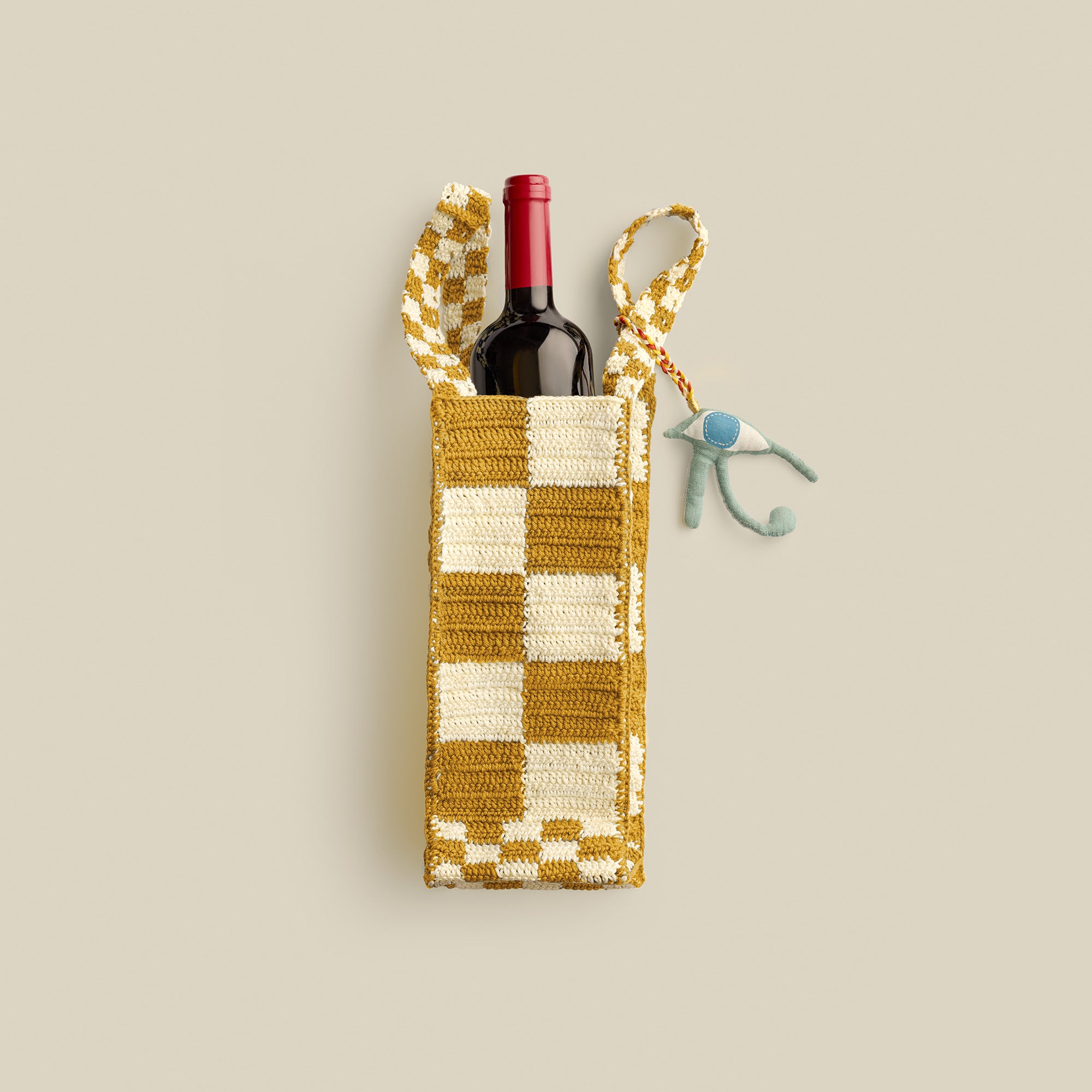 Cleo Crochet Cotton Wine Bag