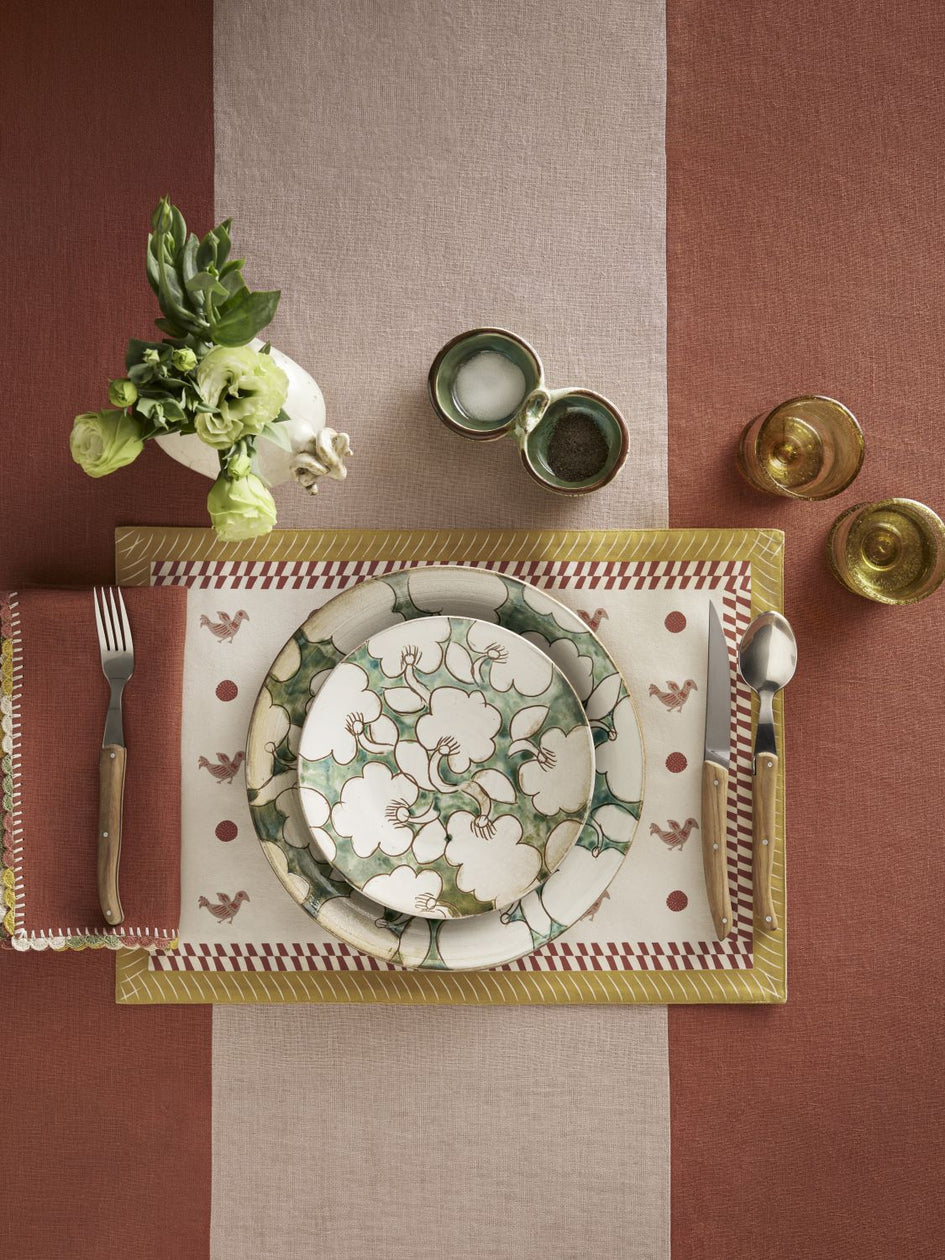 Oasis Patchwork Linen Tablecloth